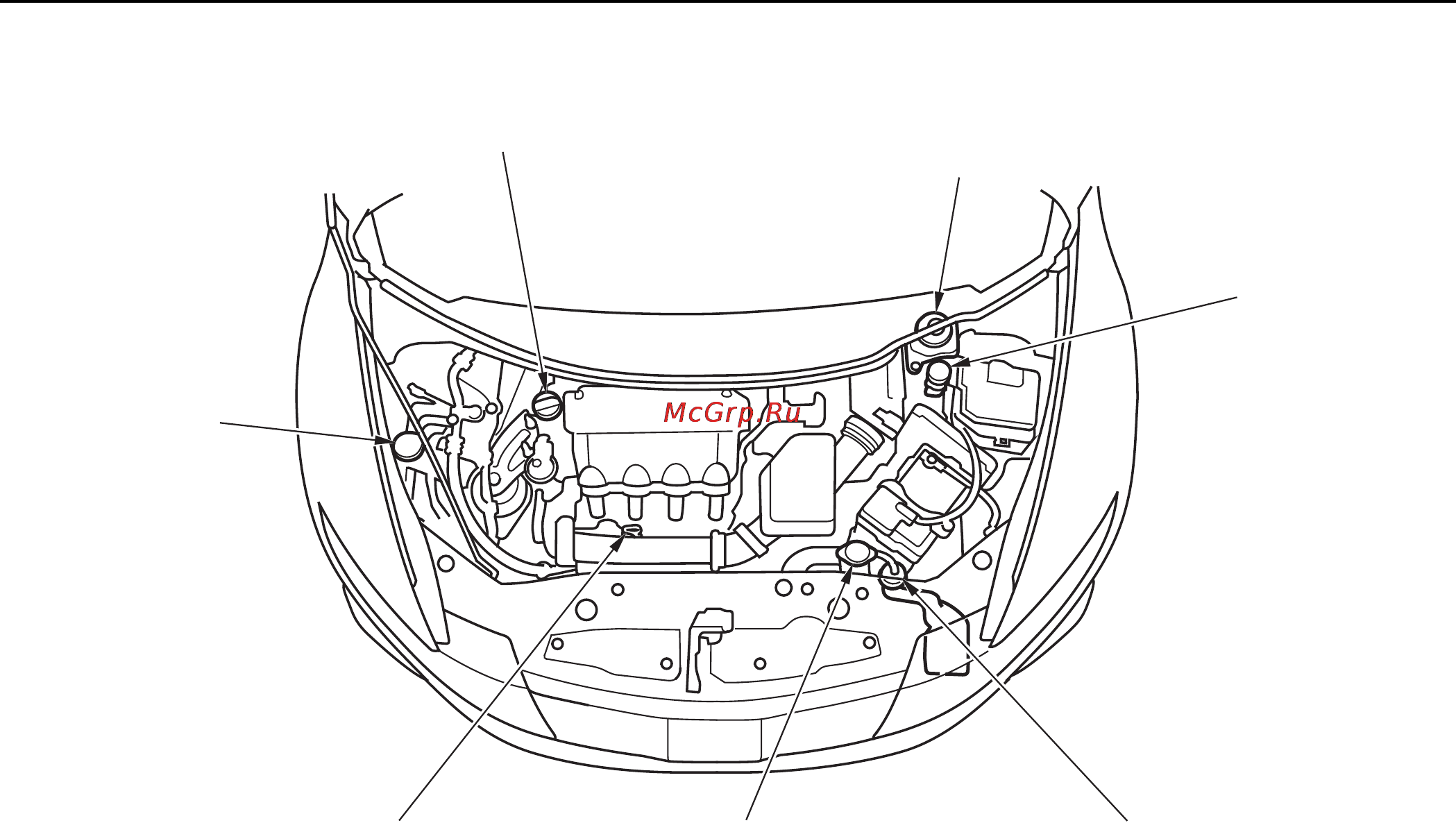 Honda Civic 5D [346/480] Расположение заправочных горловин и контрольных щупов автомобили с бензиновым двигателем