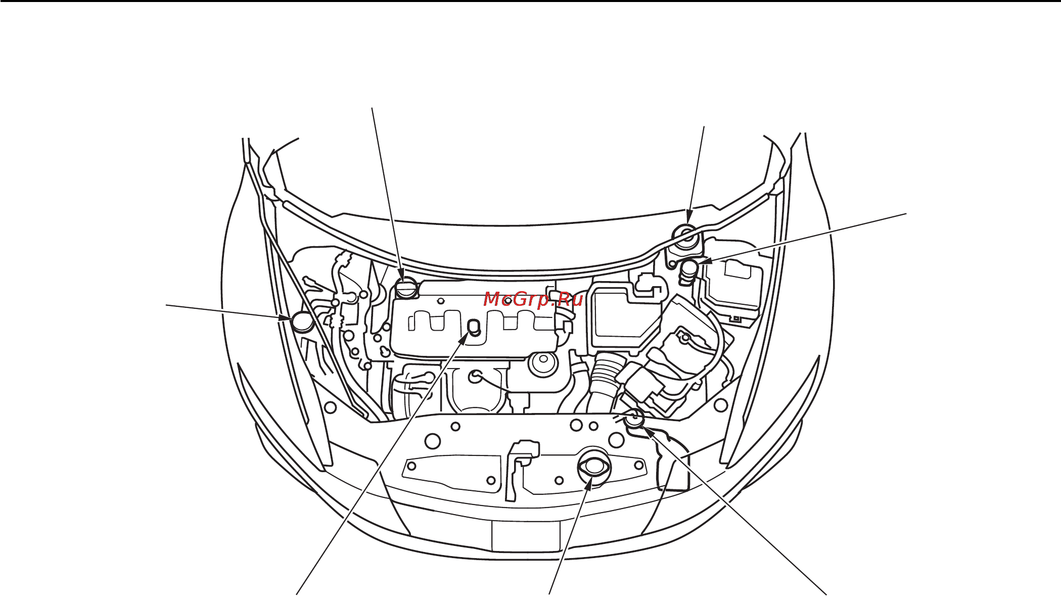 Honda Civic 5D [347/480] Расположение заправочных горловин и контрольных щупов автомобили с бензиновым двигателем