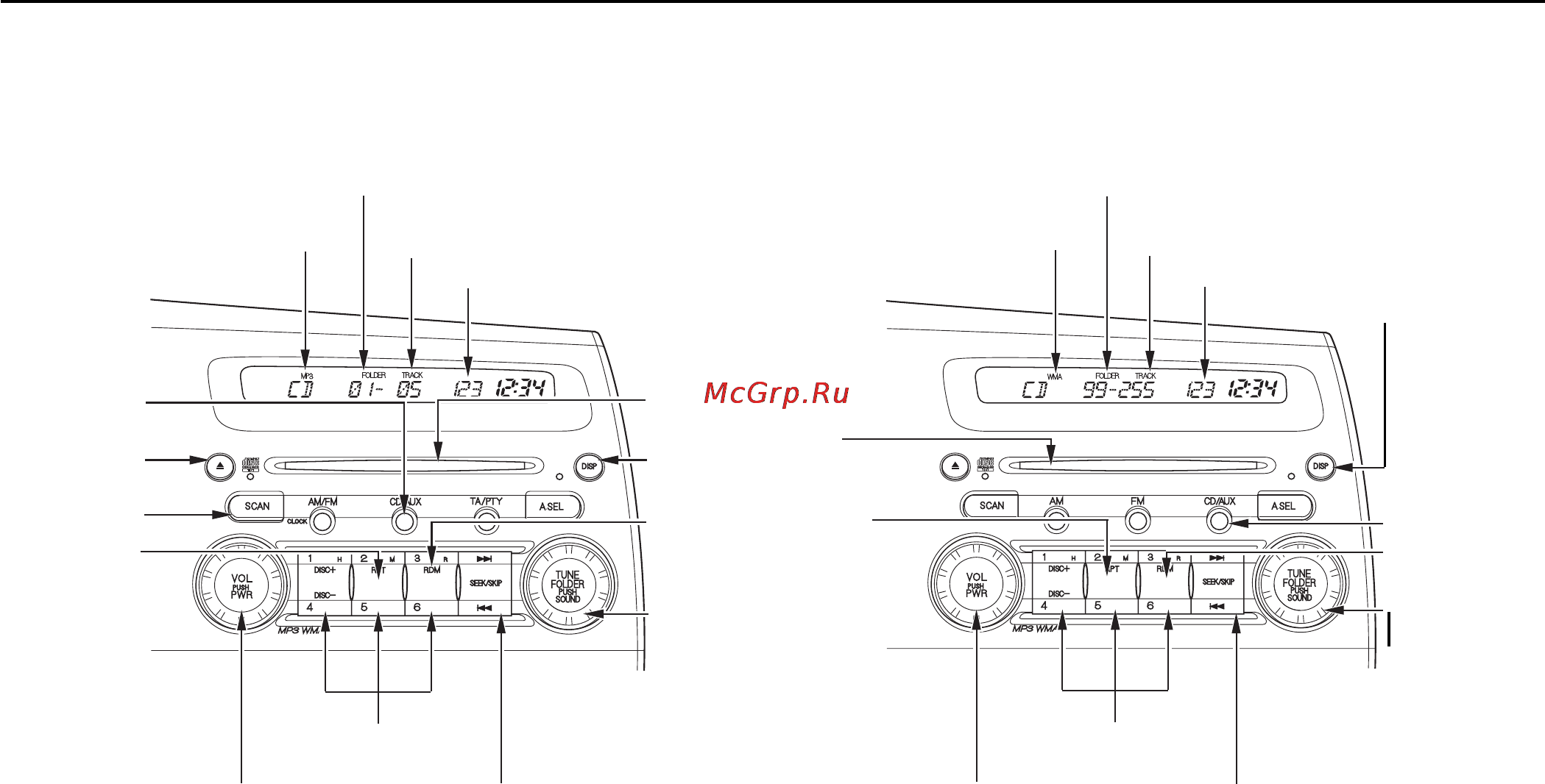 Honda Civic 4D (2009г.) [179/356] Аудиосистемы варианты d e f и g
