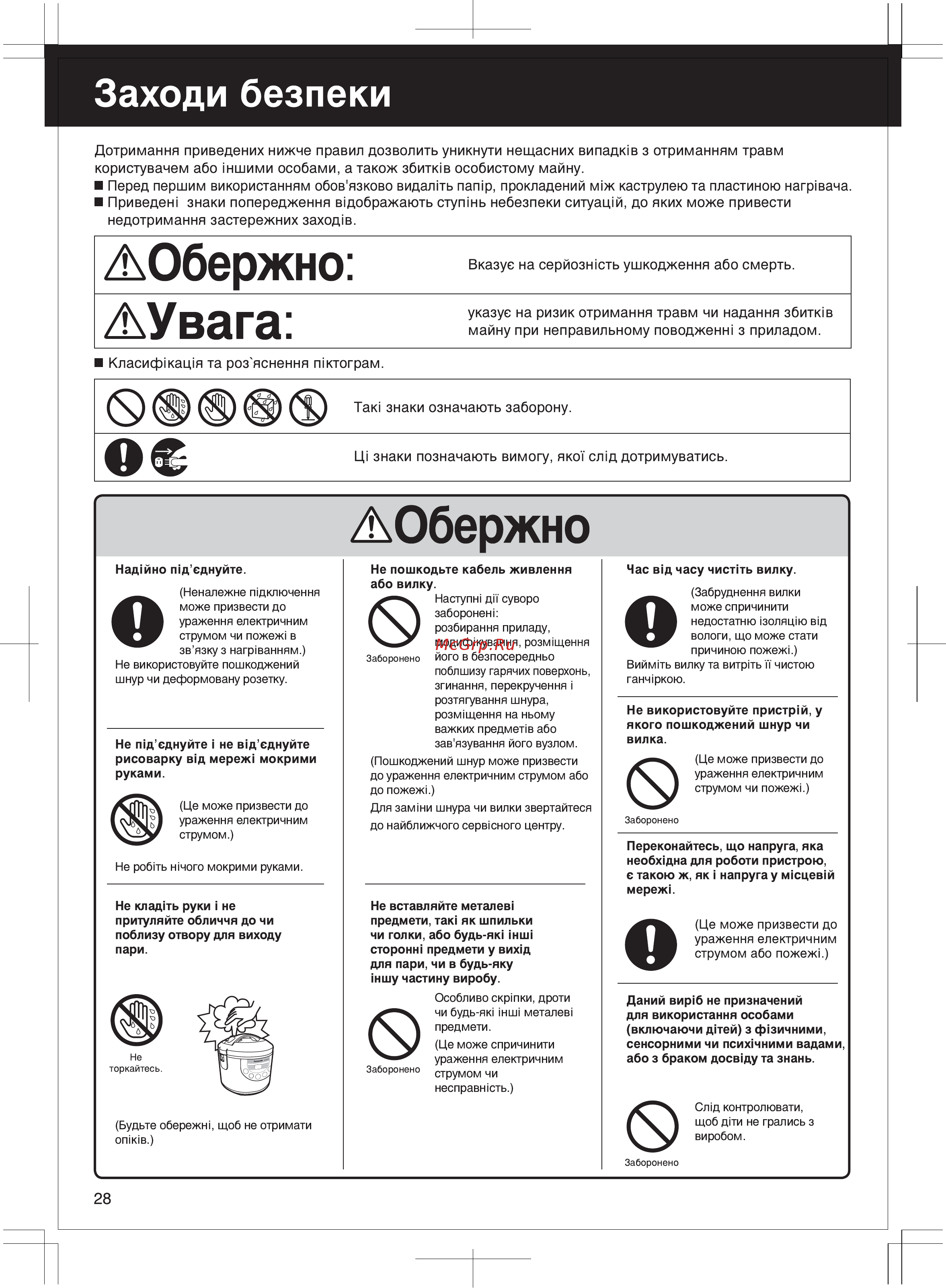 Panasonic SR-TMH18 [28/56] Ukrainian