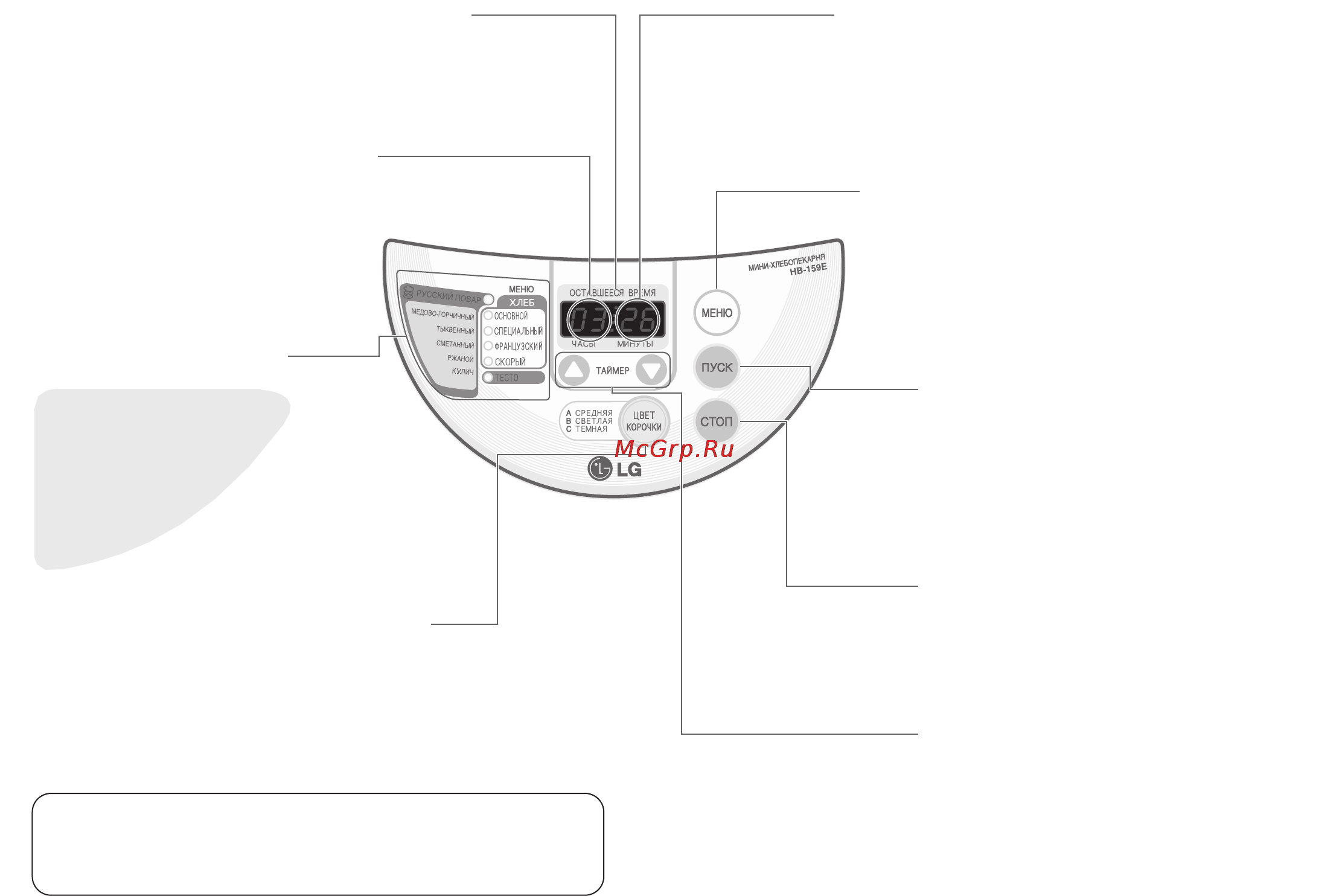 LG HB-159 E [14/93] Bыбор программы