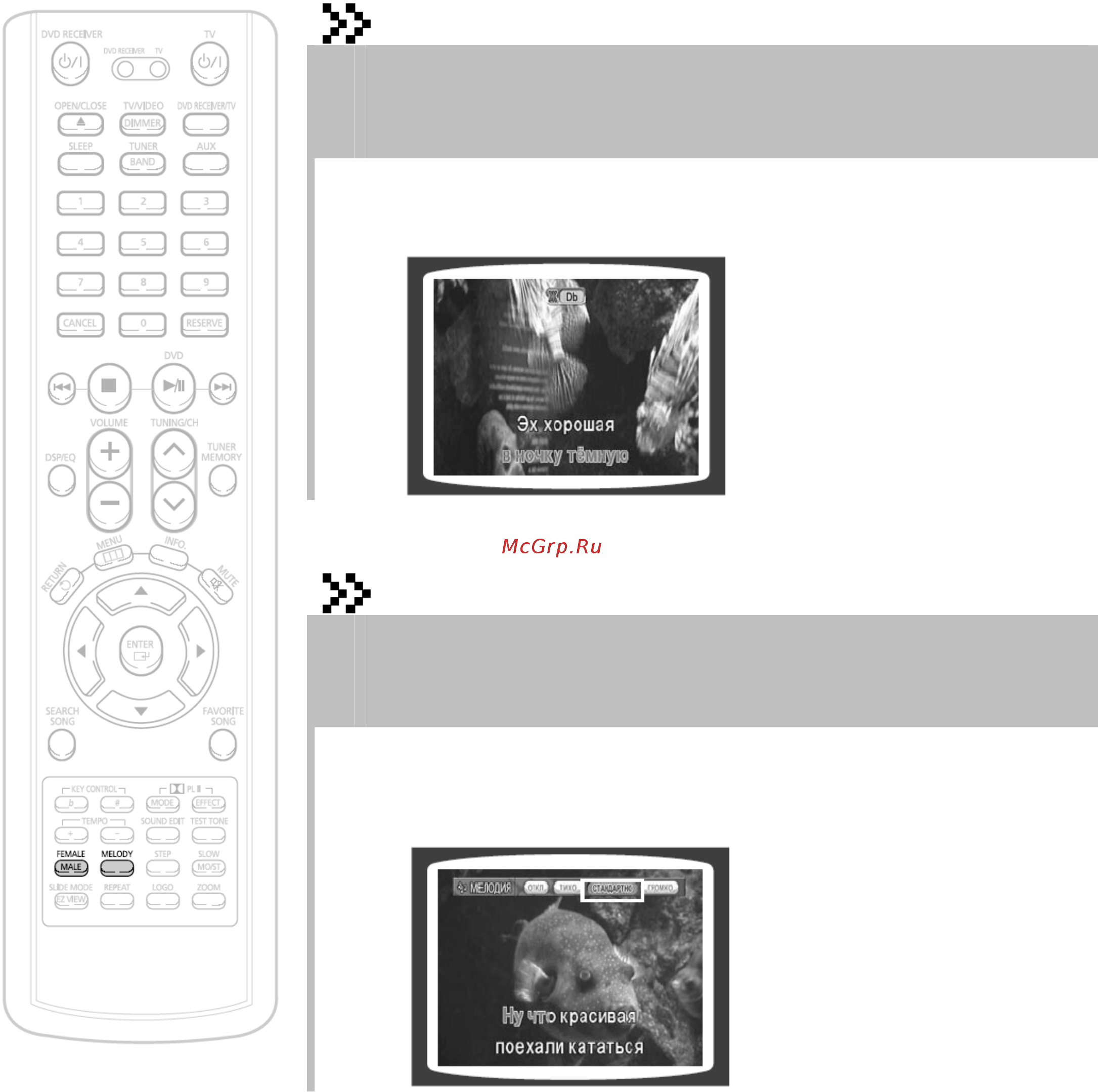 Samsung HT-KD800 [74/91] Выбор мужского женского голоса функция мелодия