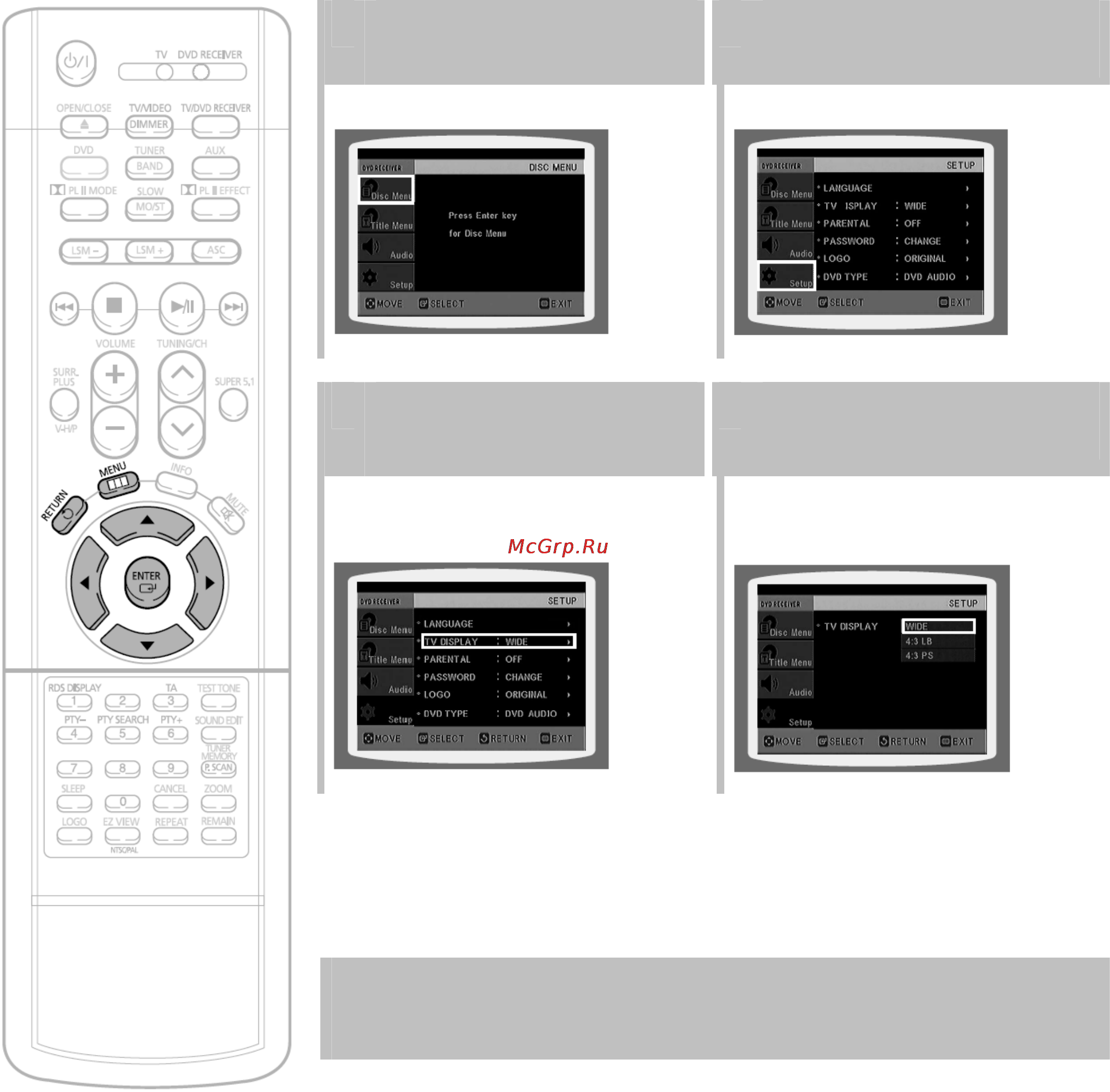 Samsung HT-DS960 [48/89] Настройка формата экрана телевизора