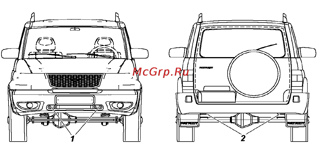 Ульяновский Автомобильный Завод UAZ CARGO УАЗ Карго (2009) [84/182] Глава 8 буксирование автомобиля