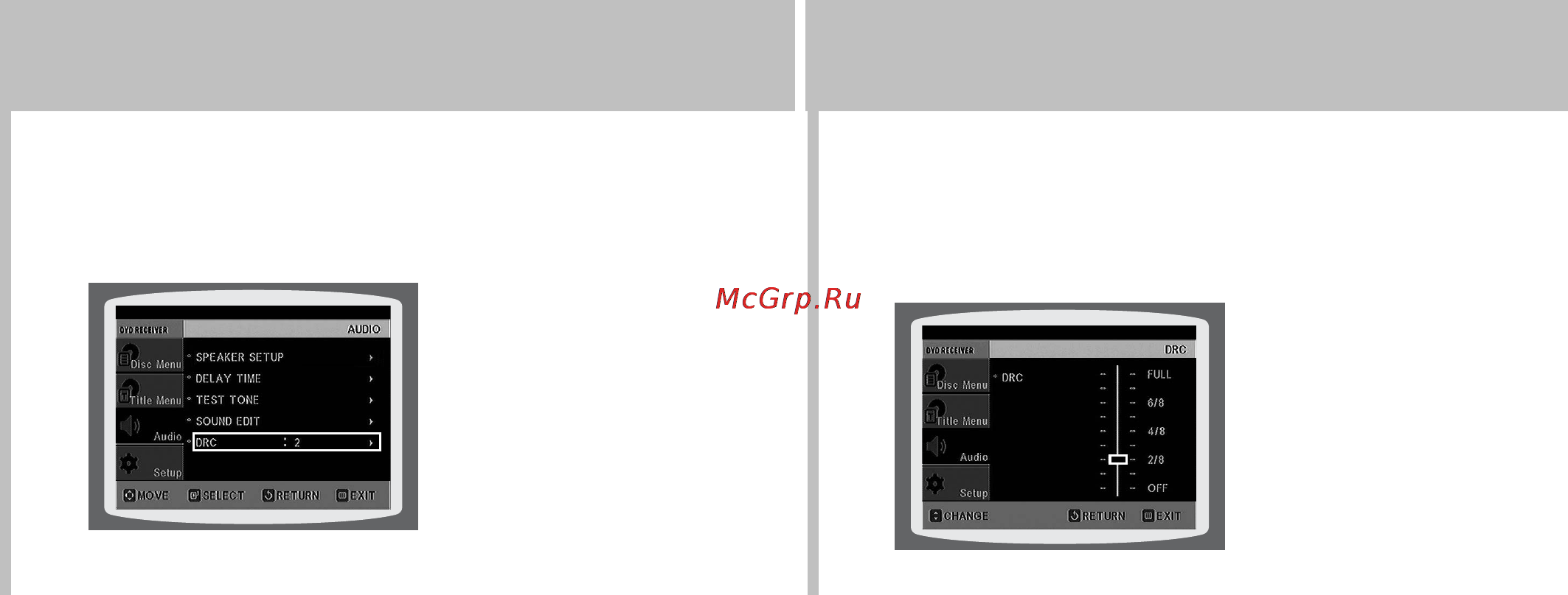 Samsung HT-DS460 [59/82] Для возврата на предыдущий уровень меню нажимайте кнопку return возврат для выхода из меню настройки нажмите кнопку menu