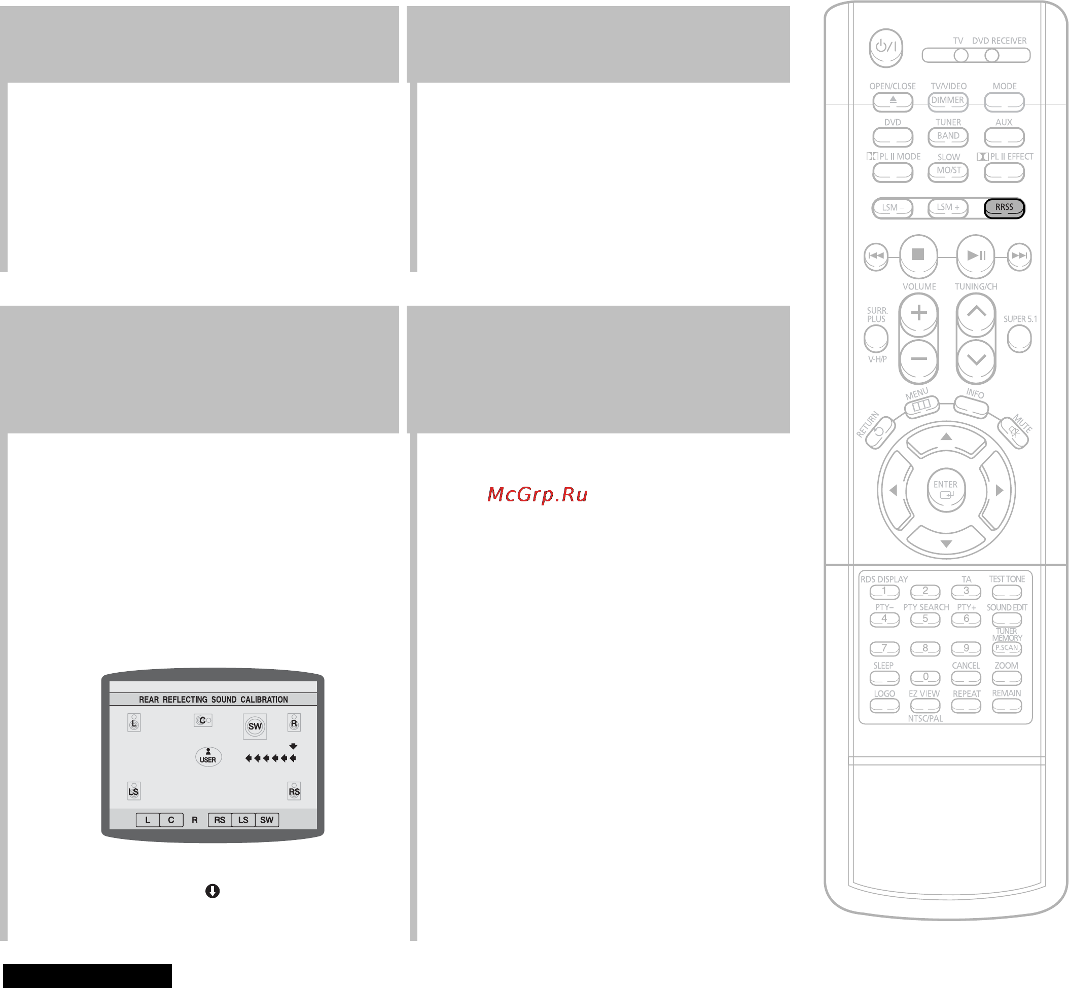Samsung HT-DS460 [62/82] Настройка системы окружающего звука с тыловым отражением rrss