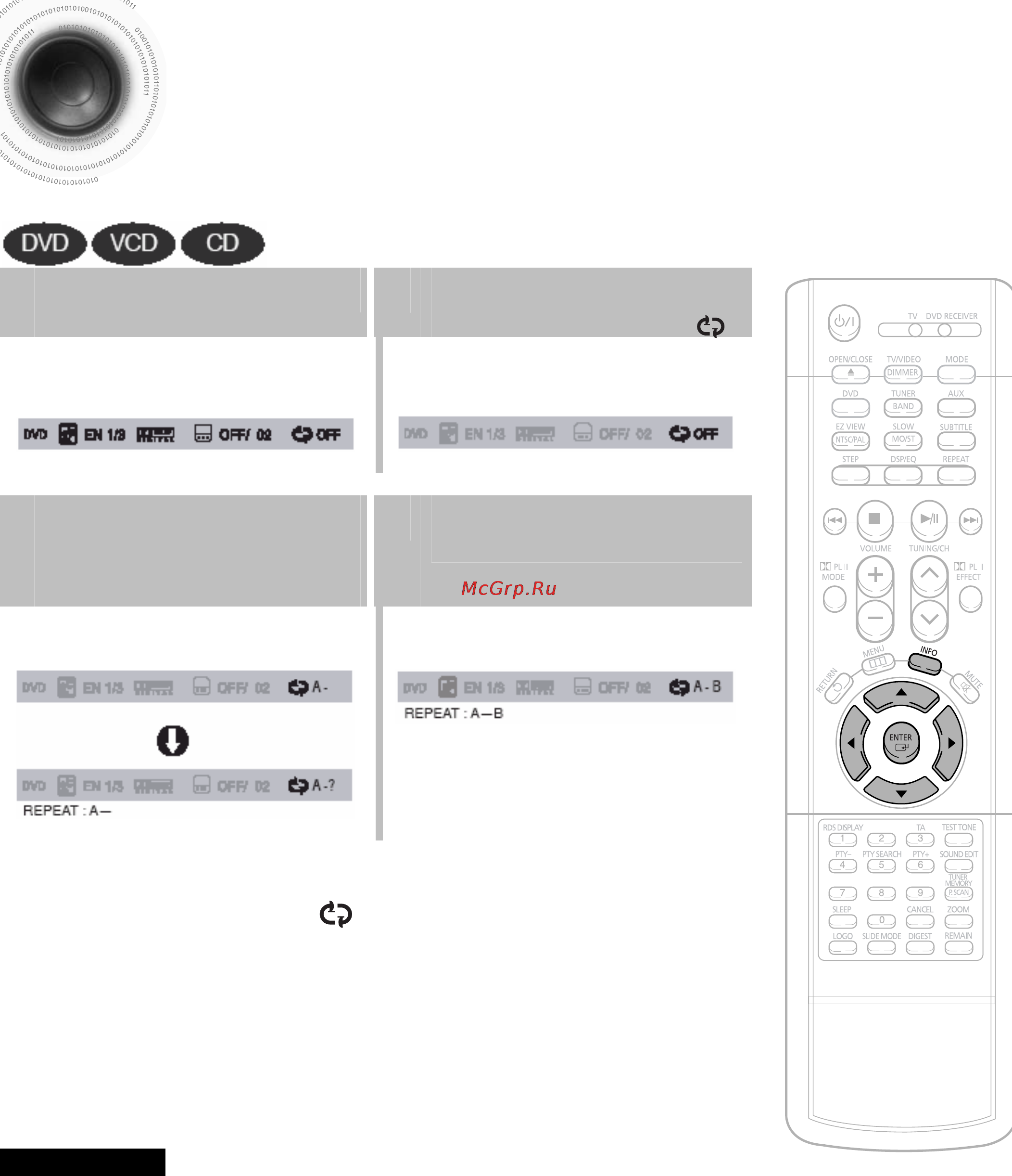 Samsung HT-DS400 [34/78] Повтор фрагмента между точками a b