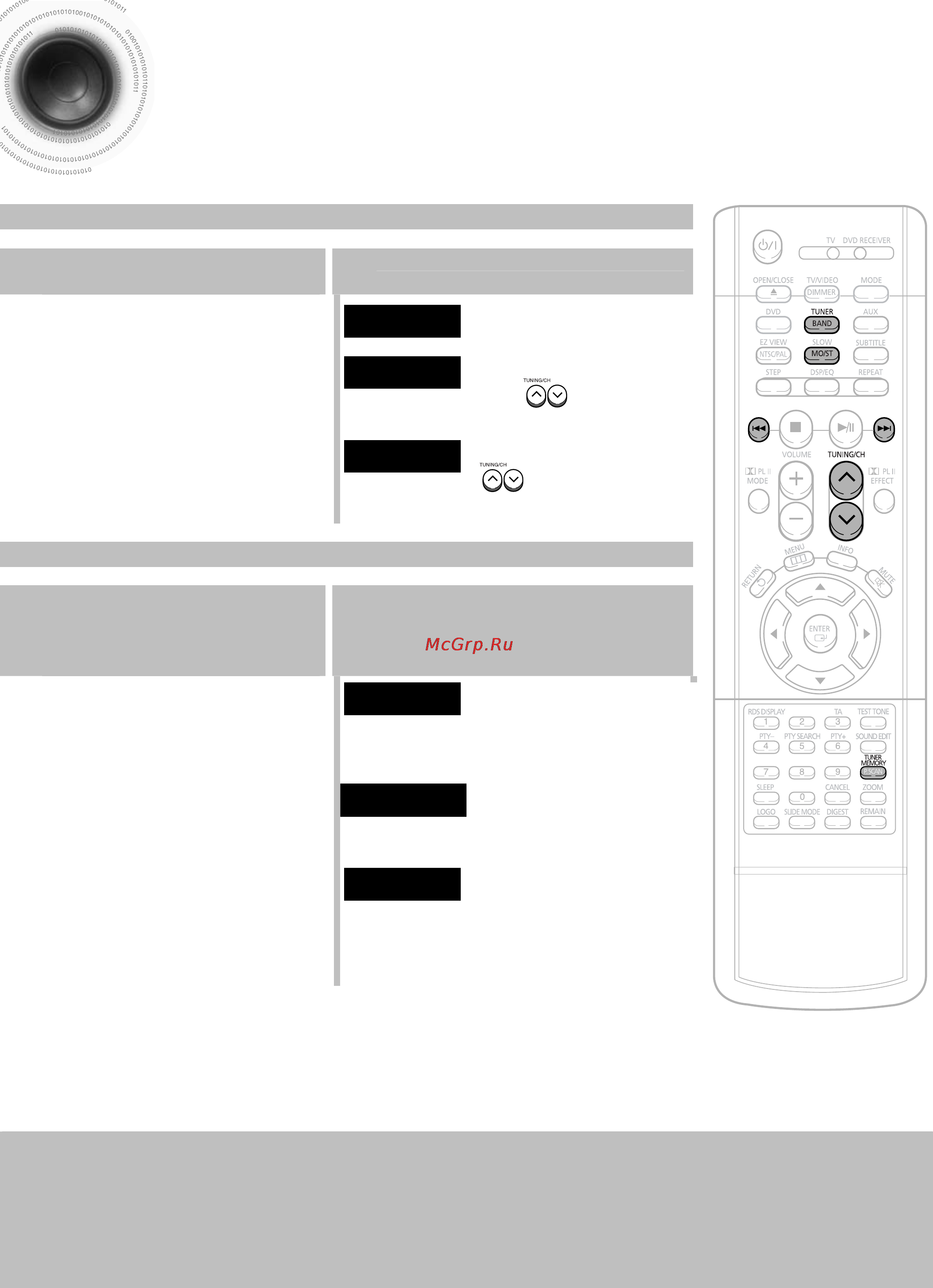 Samsung HT-DS400 [64/78] Band диапазон тюнера