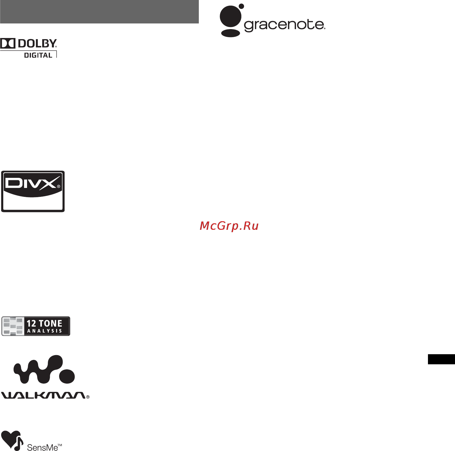 Sony XNV-L66BT [169/248] Diritti d autore