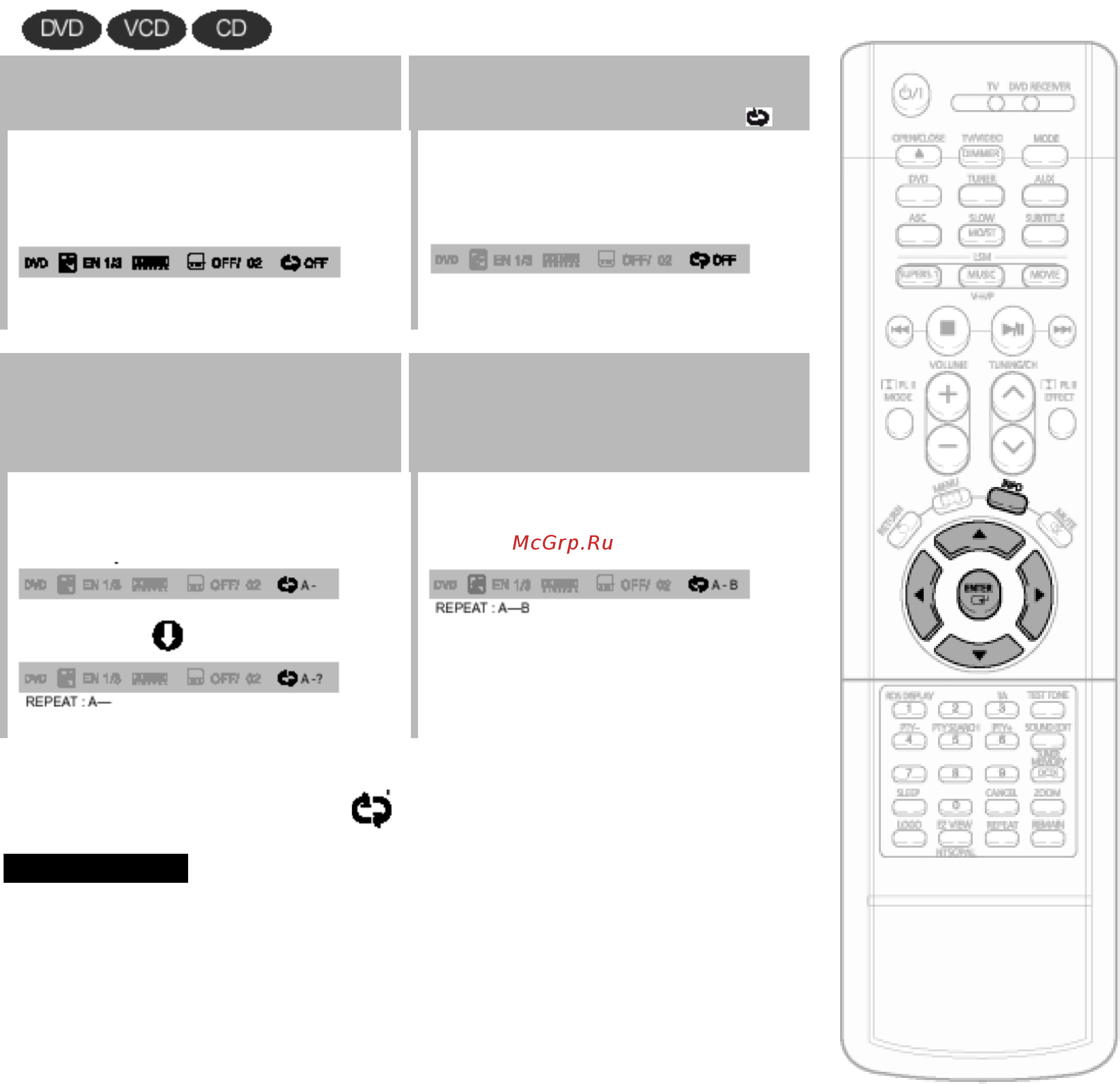 Samsung HT-DS1100 [38/85] Повтор фрагмента между точками a b