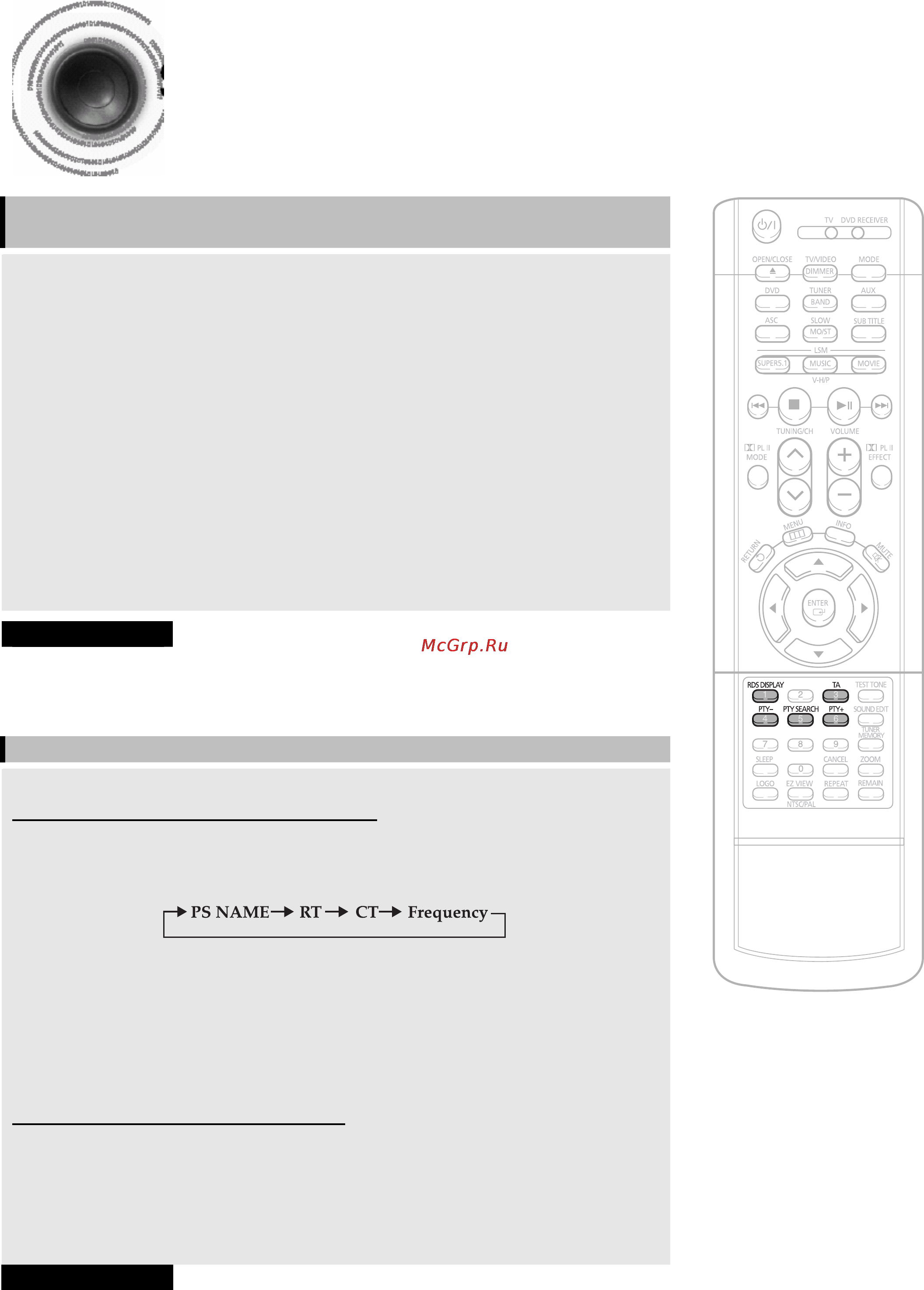 Samsung HT-DB750M [60/71] О вещании с использованием системы rds