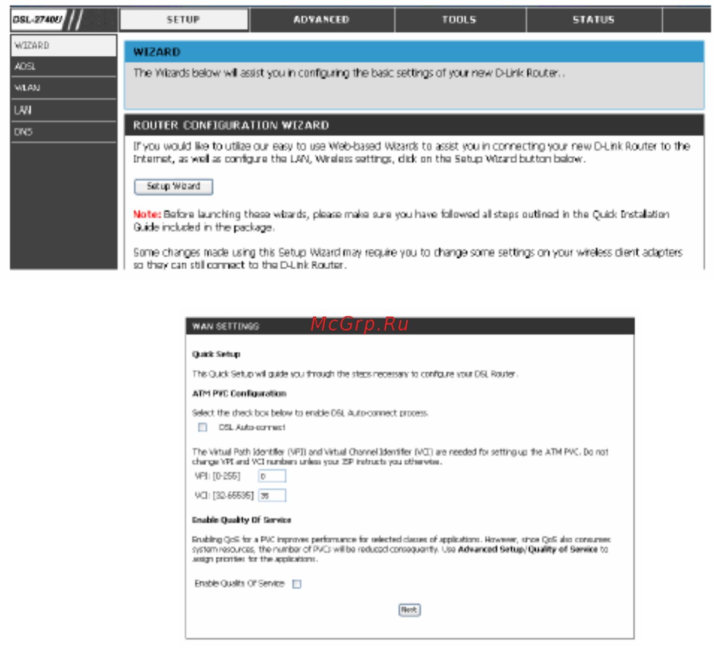 D-Link DSL2760 [20/69] Мастер установки wizard