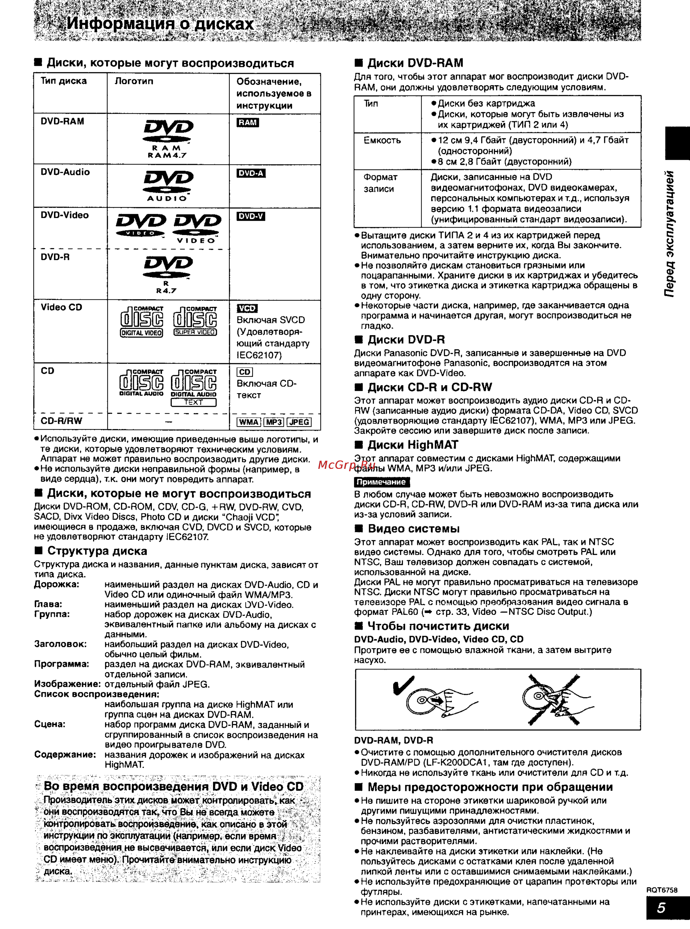 Panasonic SC-HT700 [5/43] Диски которые могут воспроизводиться