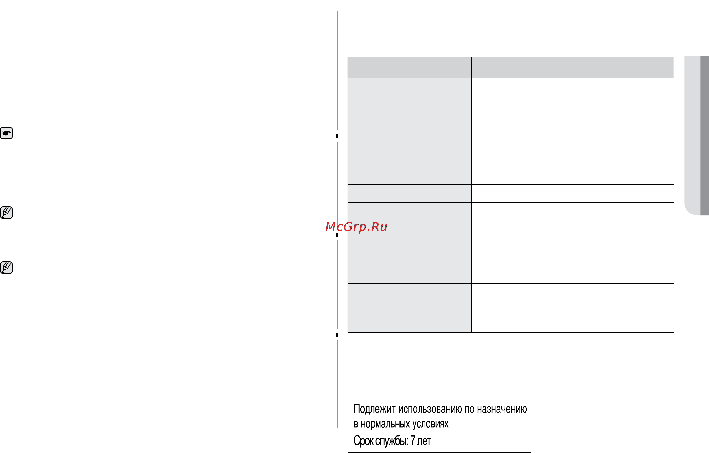 Samsung GW73BR [33/36] Технические характеристики