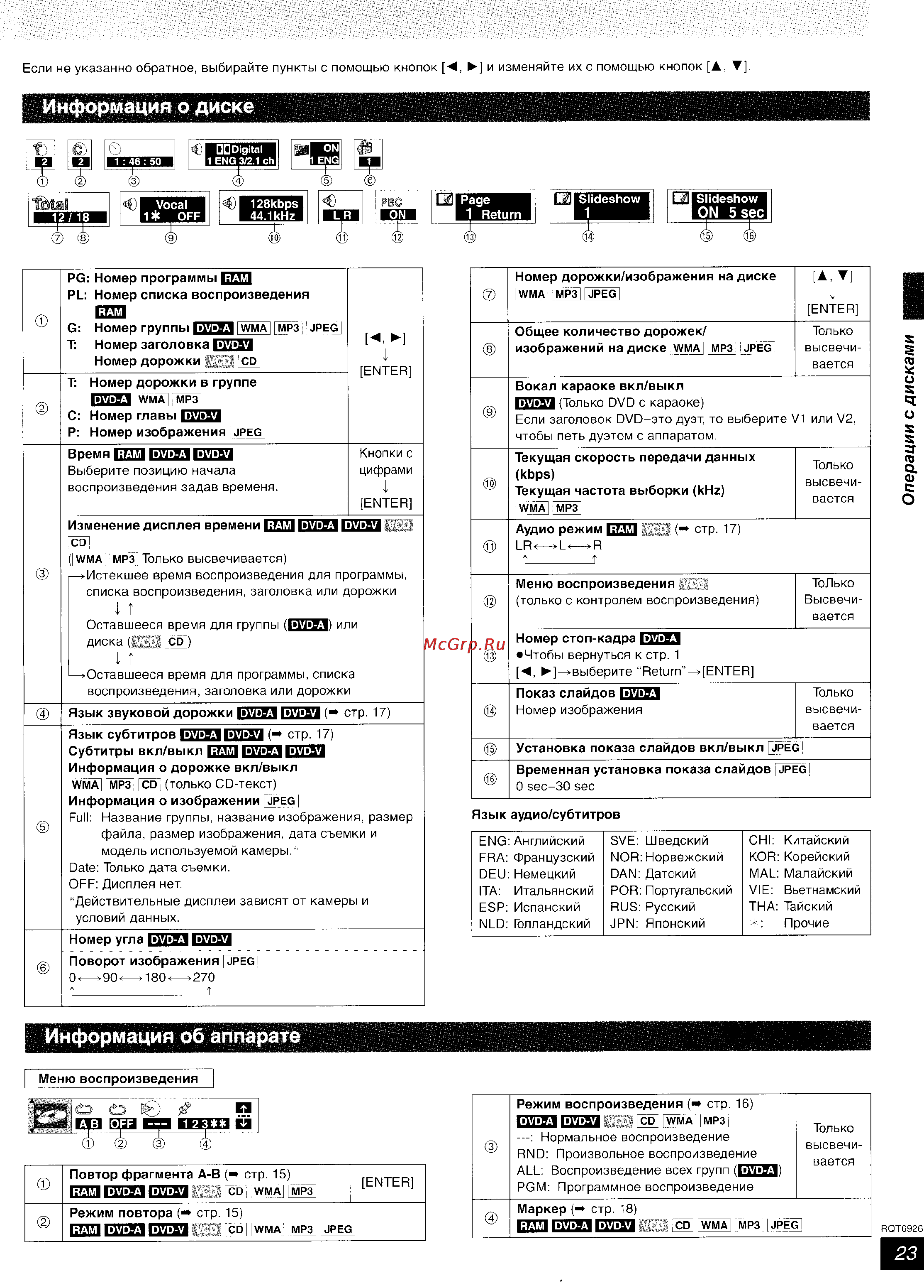 Panasonic SC-DT310 [23/77] Информация об аппарате