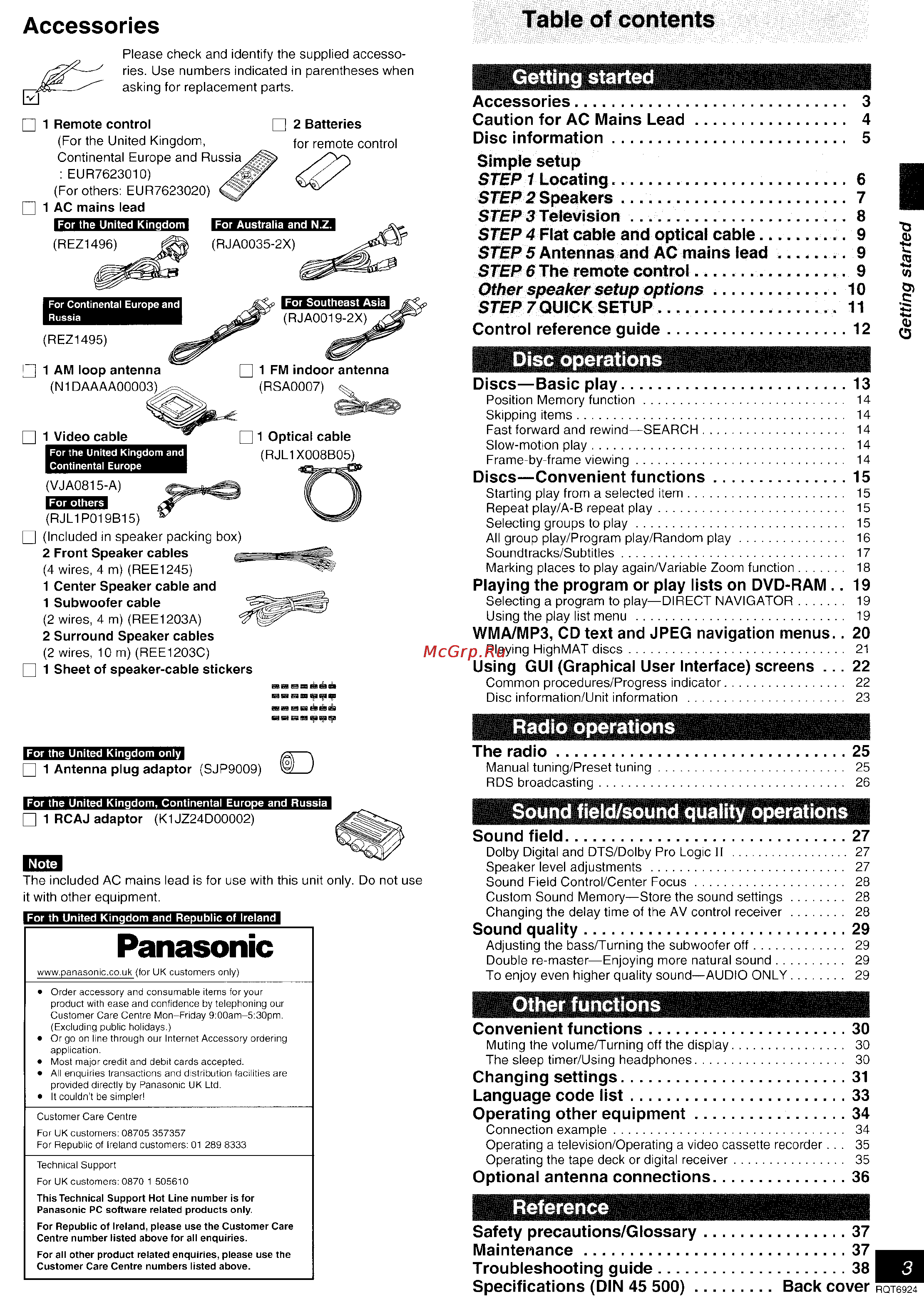 Panasonic SC-DT310 [40/77] Panasonic