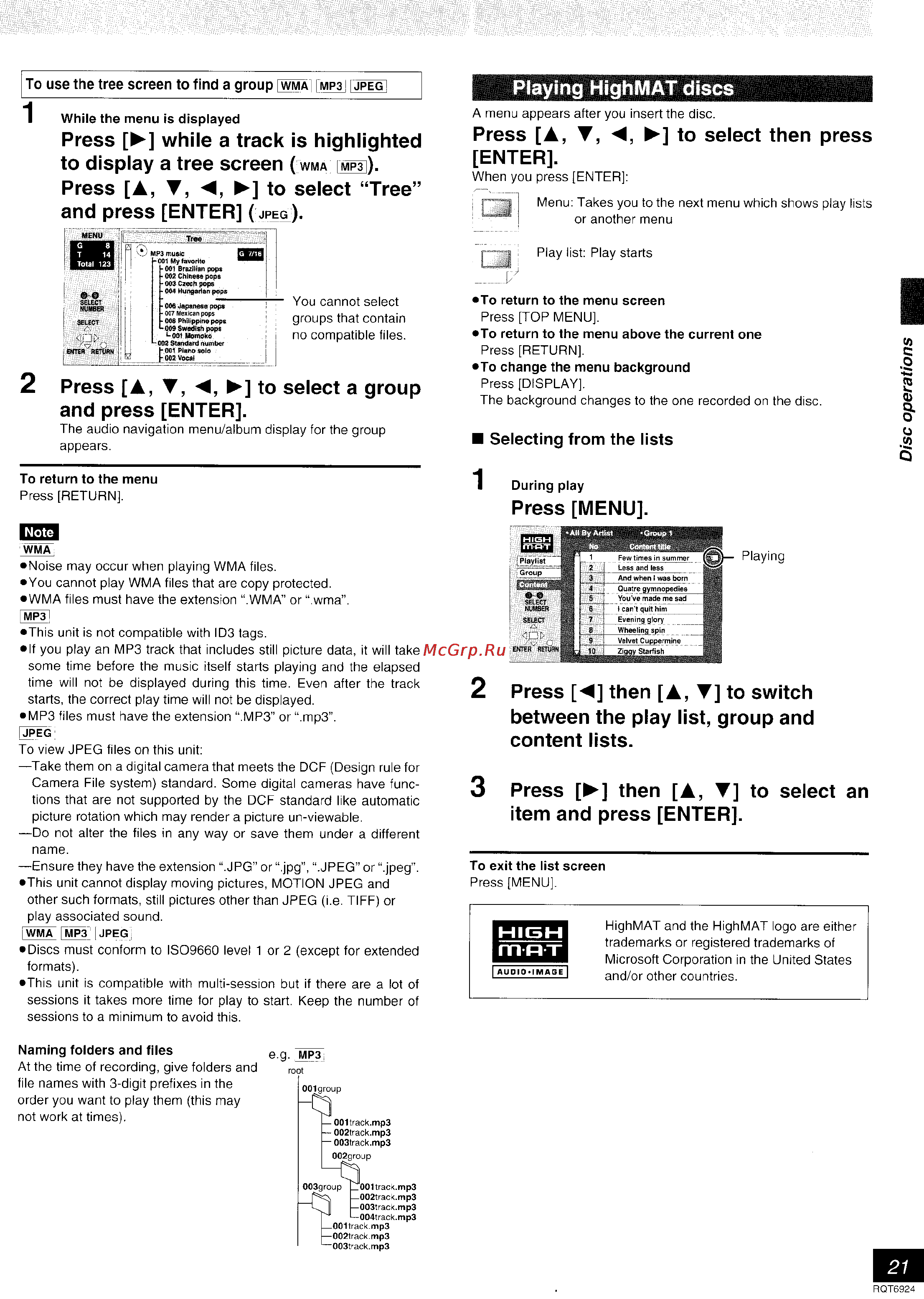 Panasonic SC-DT310 [58/77] Press a to select a group