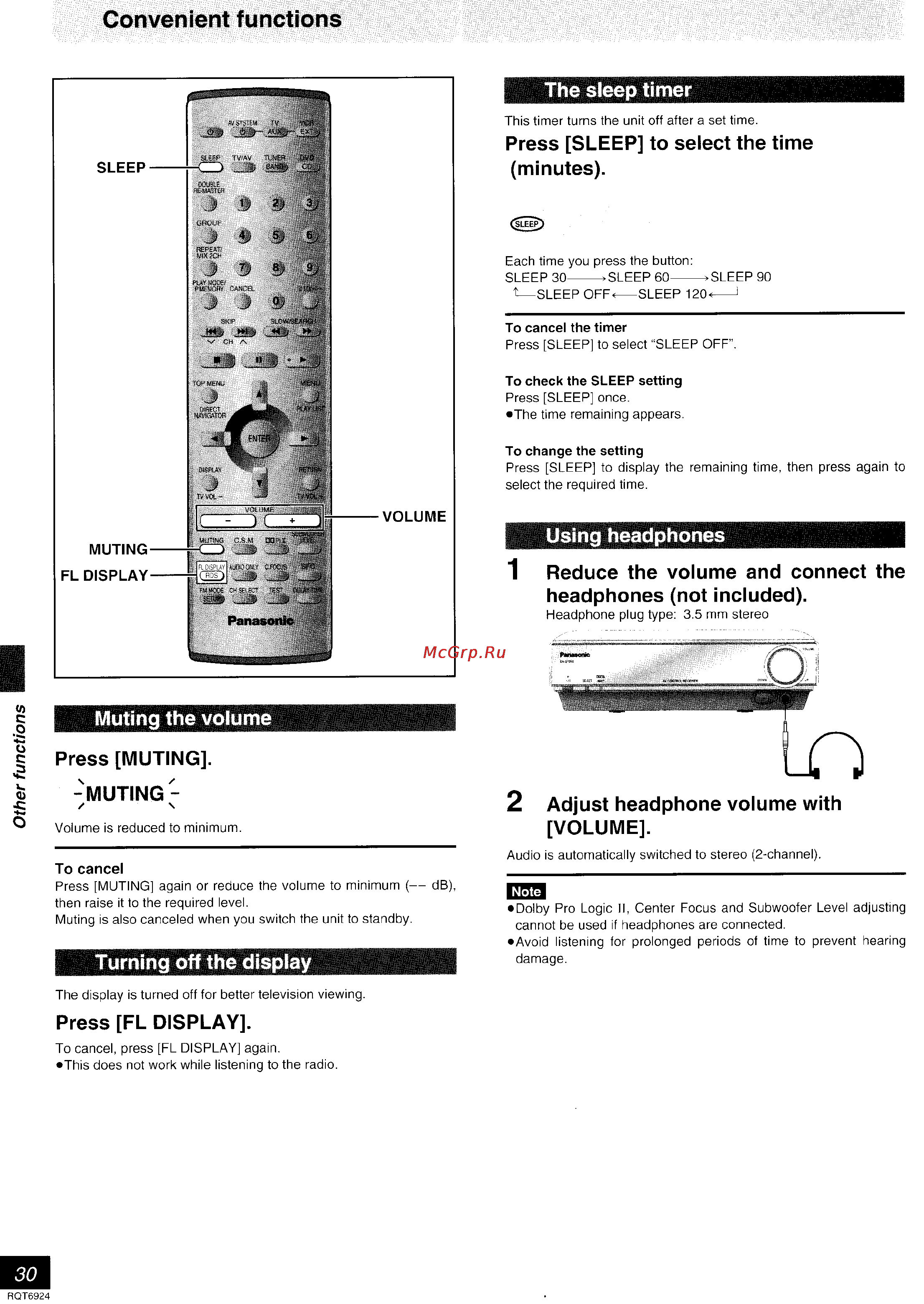 Panasonic SC-DT310 [67/77] Convenient functions