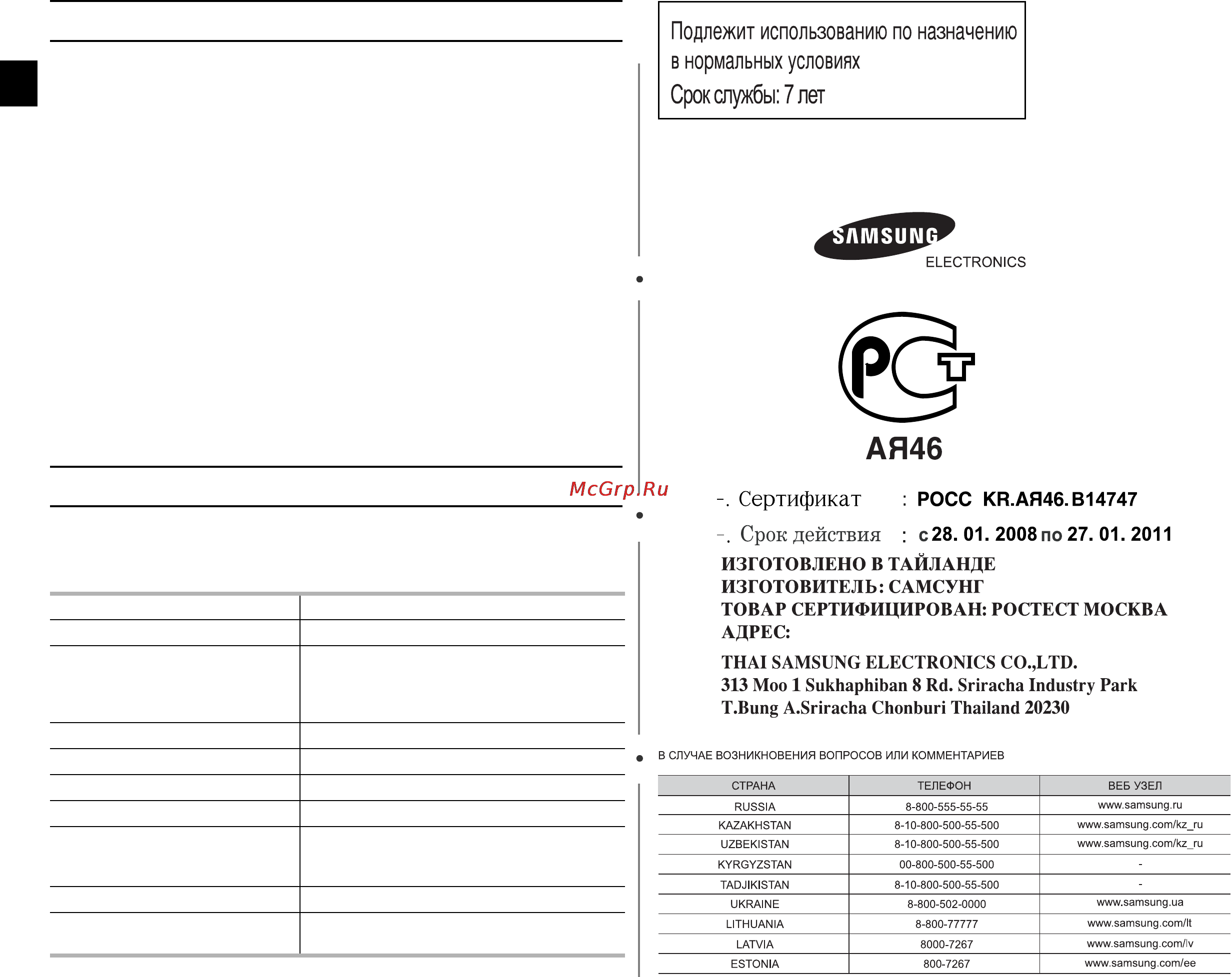Samsung GE89ASTR [24/24] Технические характеристики