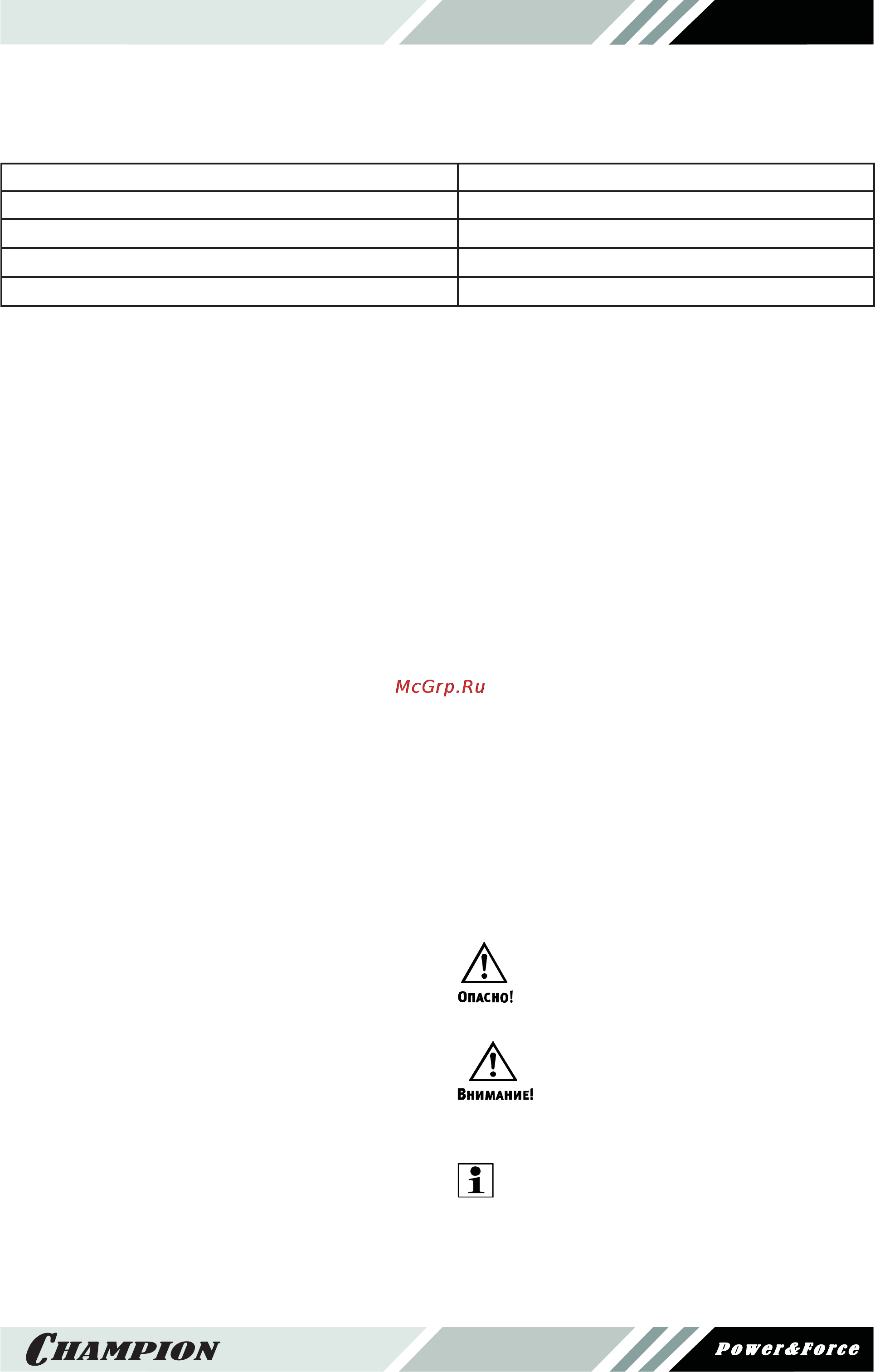 Champion MM4025 [3/12] Перед началом работы
