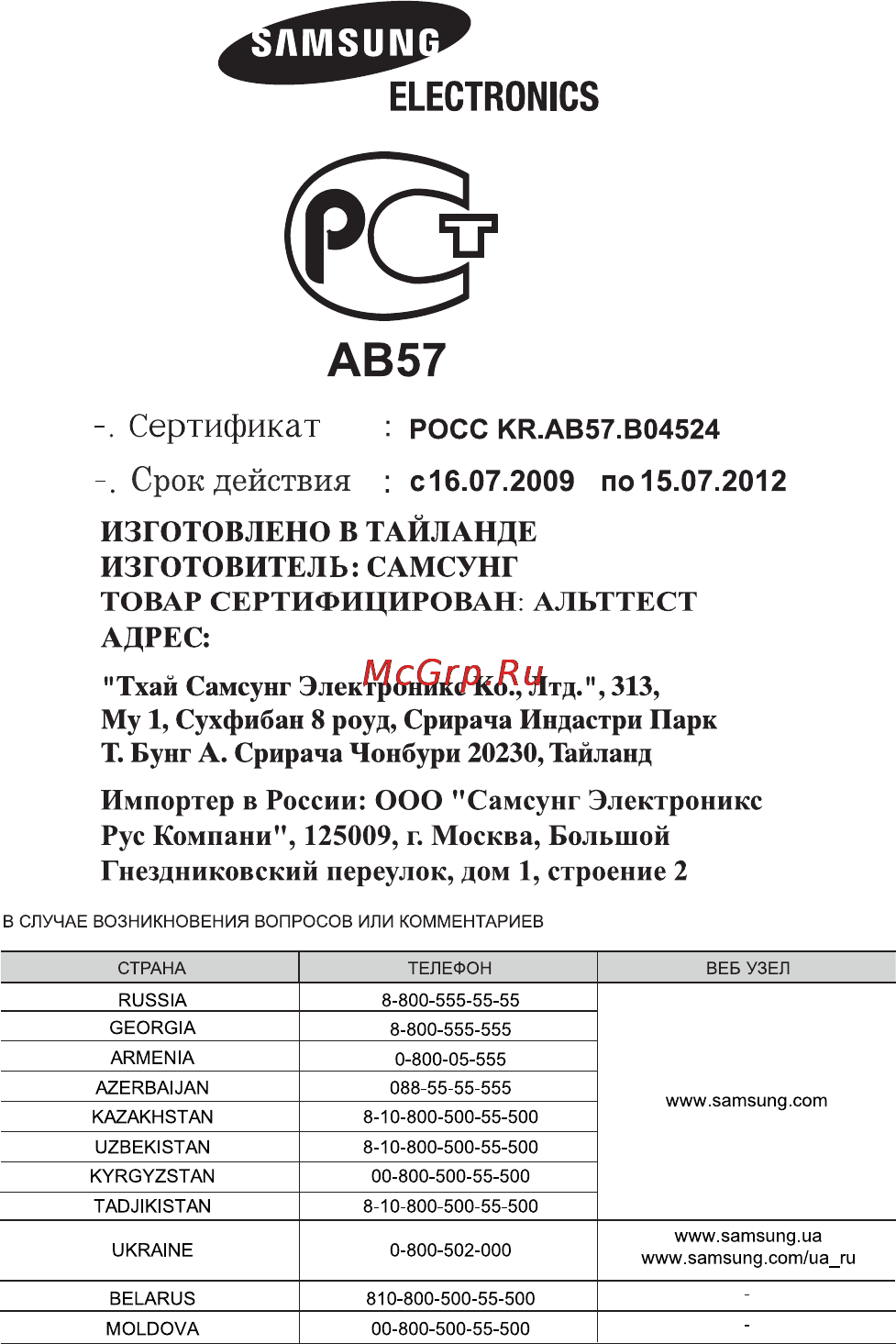 Samsung GE83DTR [36/36] Кодовый de68 03761a