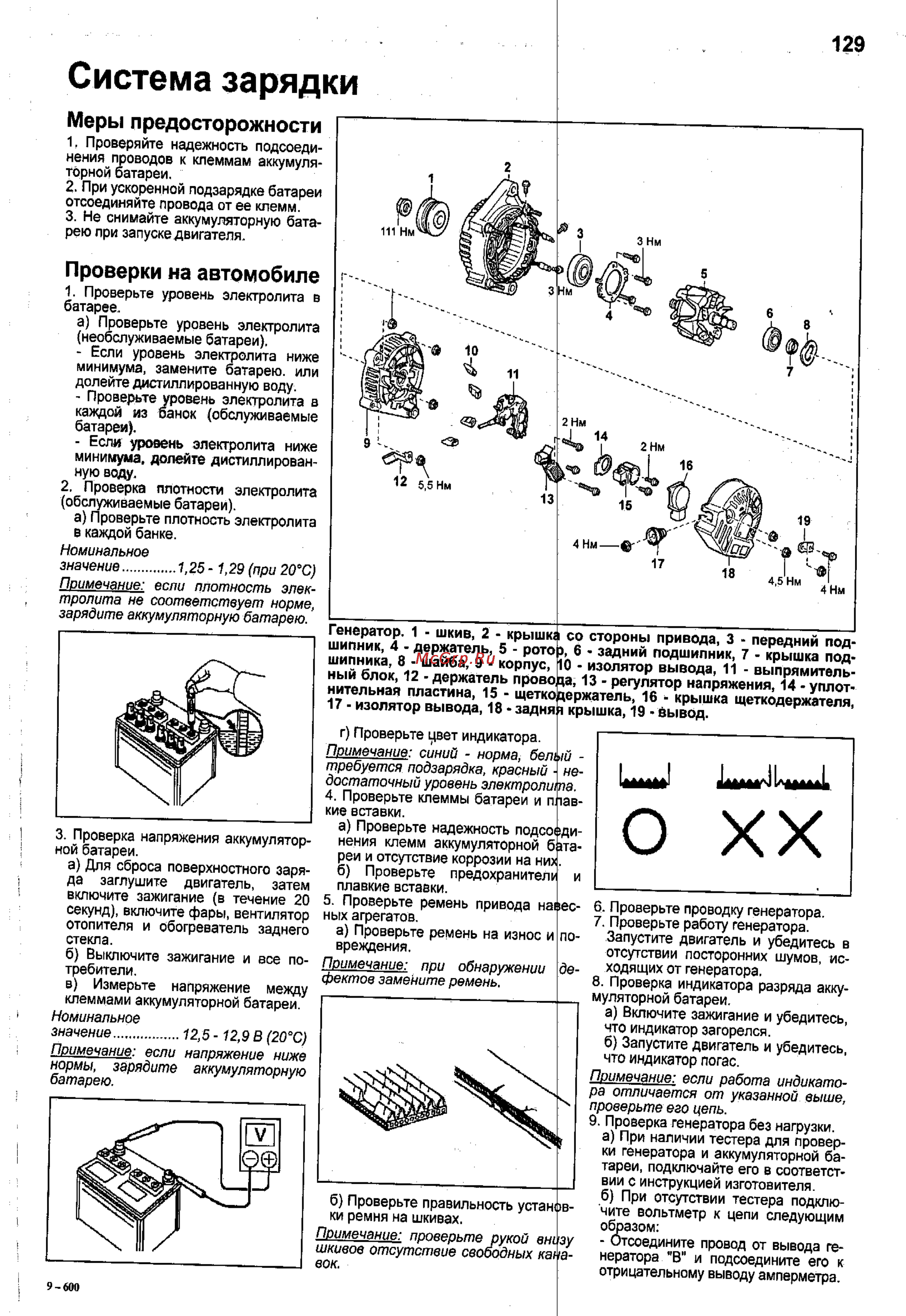 Toyota Corolla 2000-2002 [121/390] Система зарядки