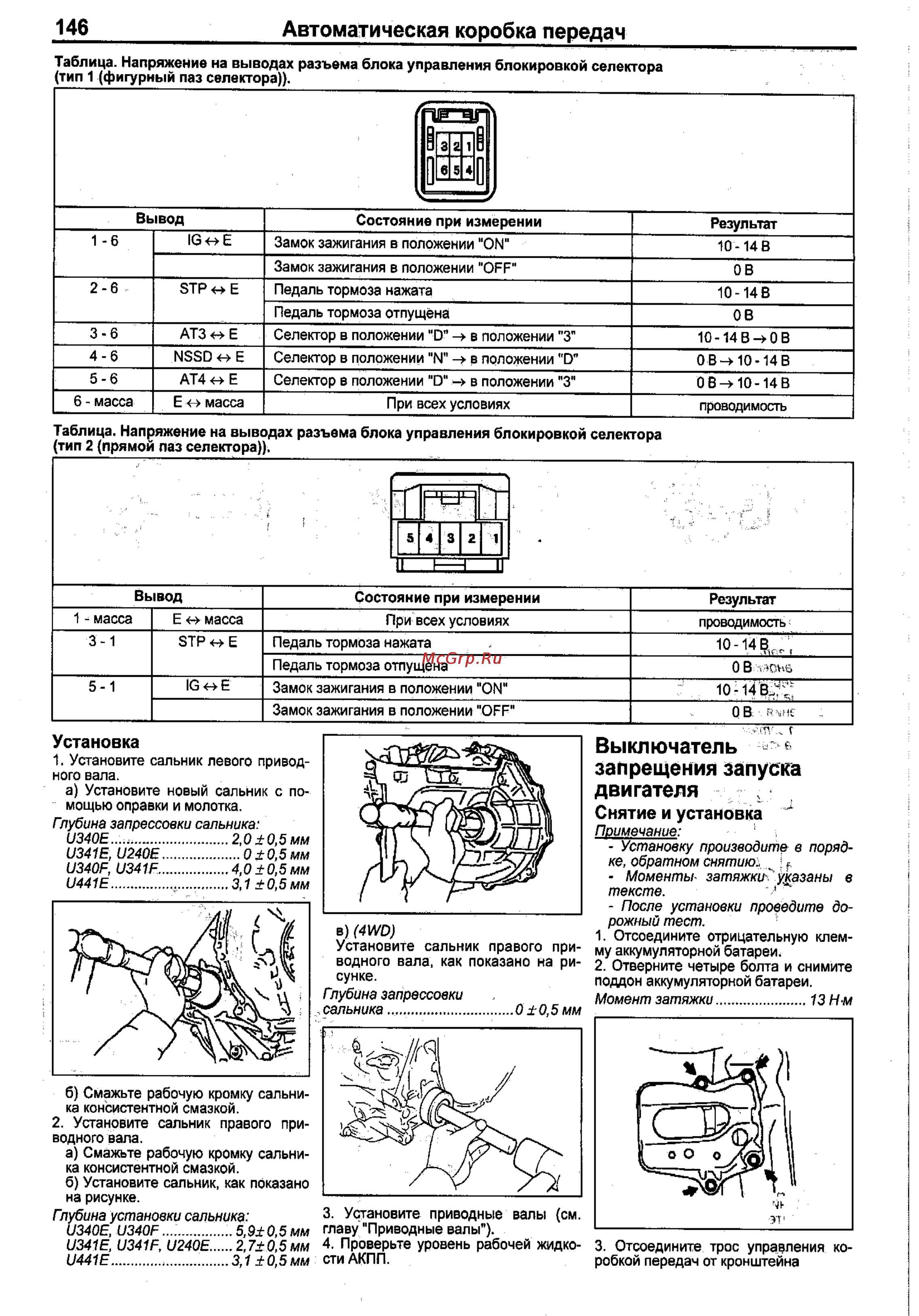 Toyota Corolla 2000-2002 [138/390] Автоматическая коробка передач