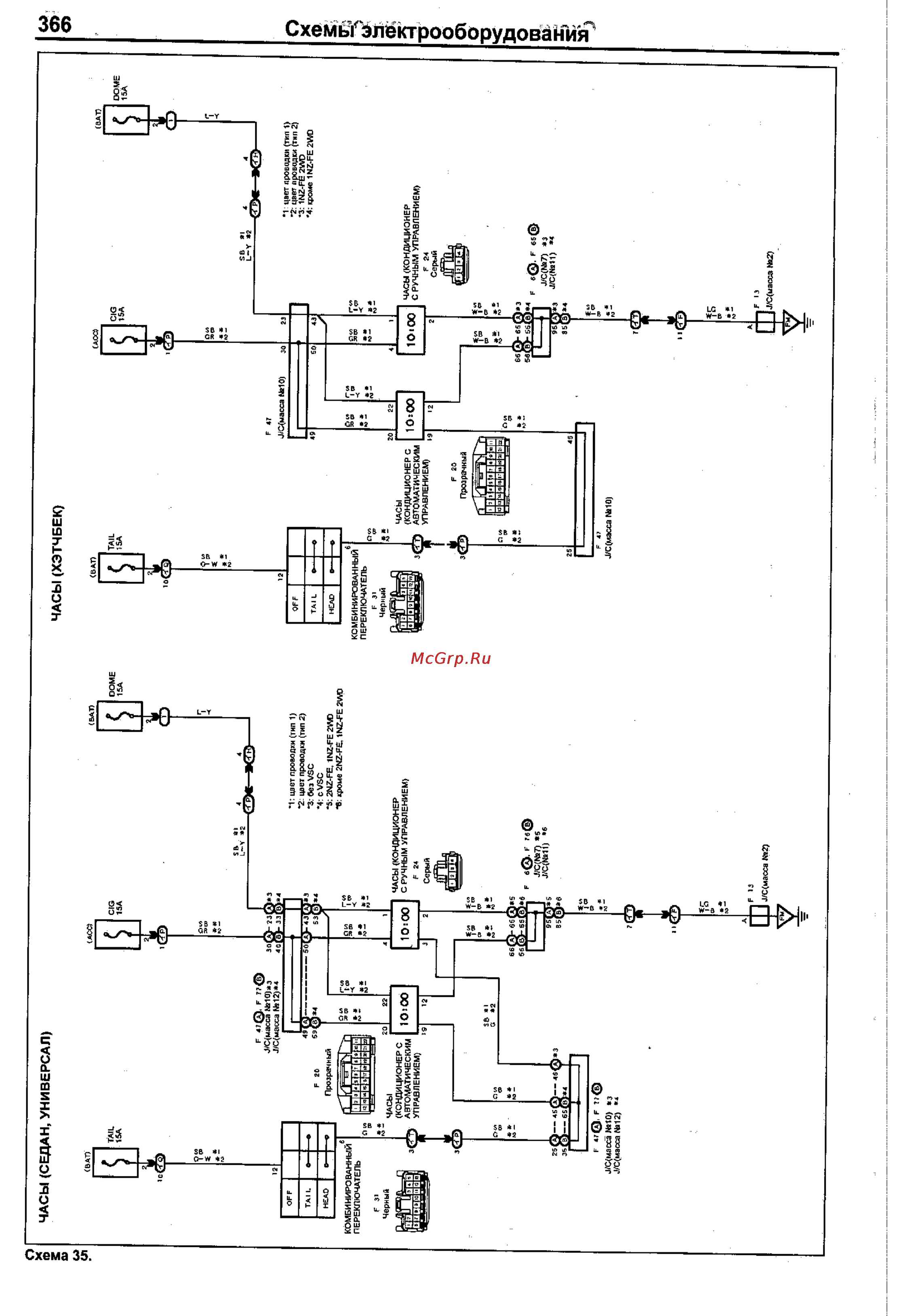 Toyota Corolla 2000-2002 [358/390] Часы хэтчбек