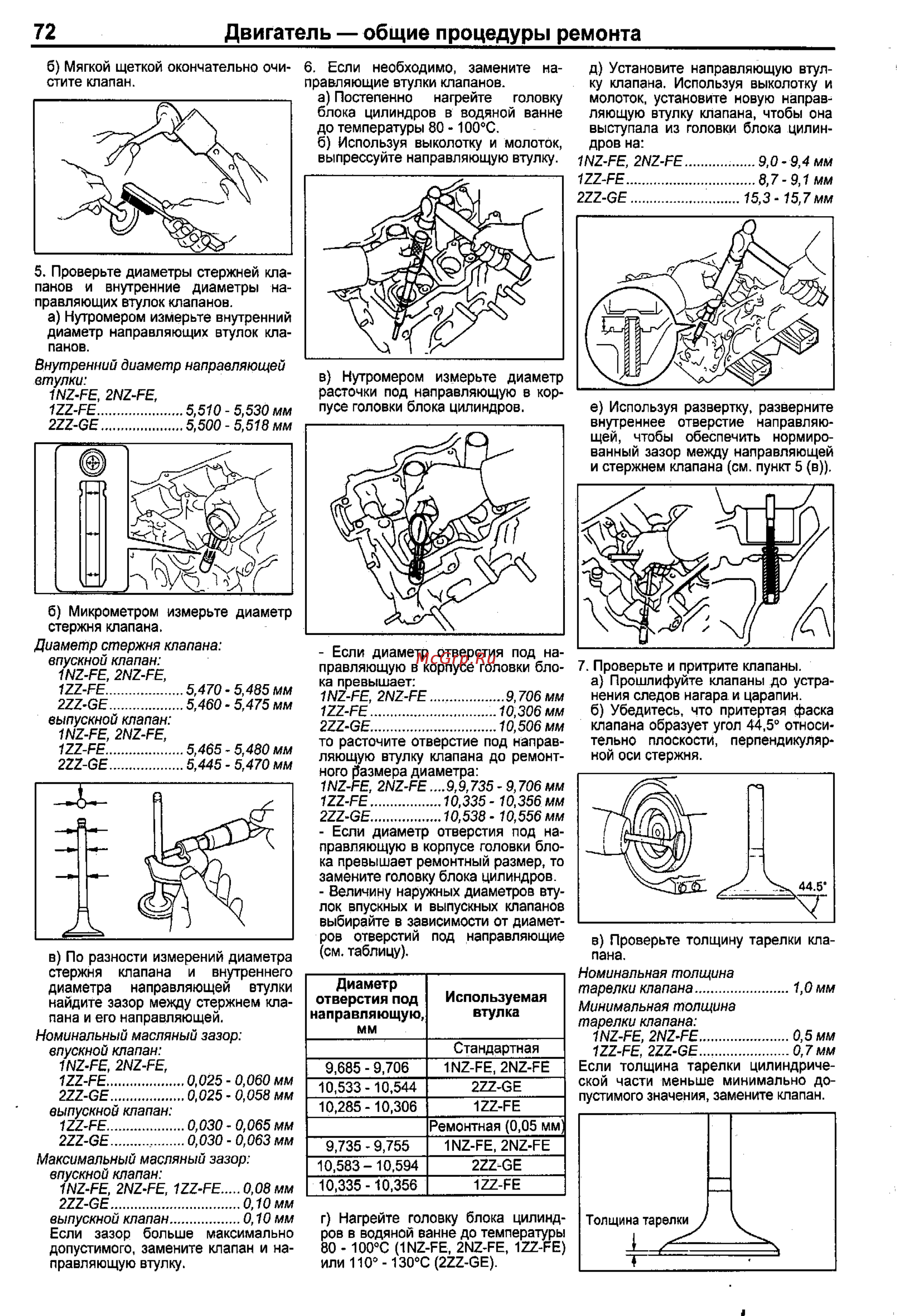 Toyota Corolla 2000-2002 [64/390] Двигатель общие процедуры ремонта