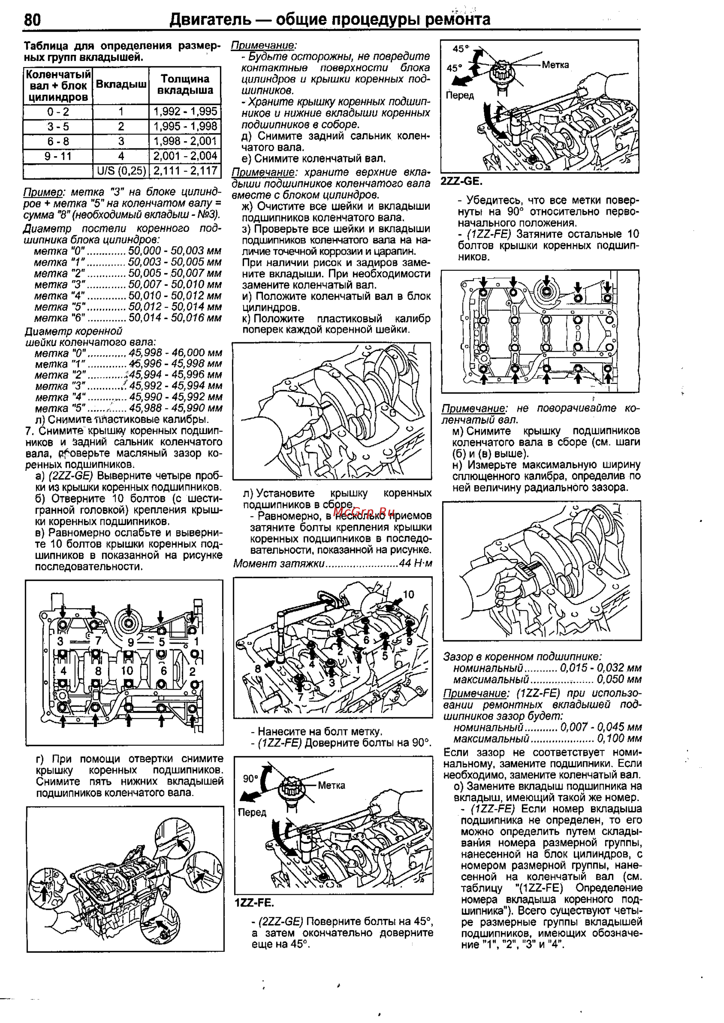 Toyota Corolla 2000-2002 [72/390] Двигатель общие процедуры ремонта