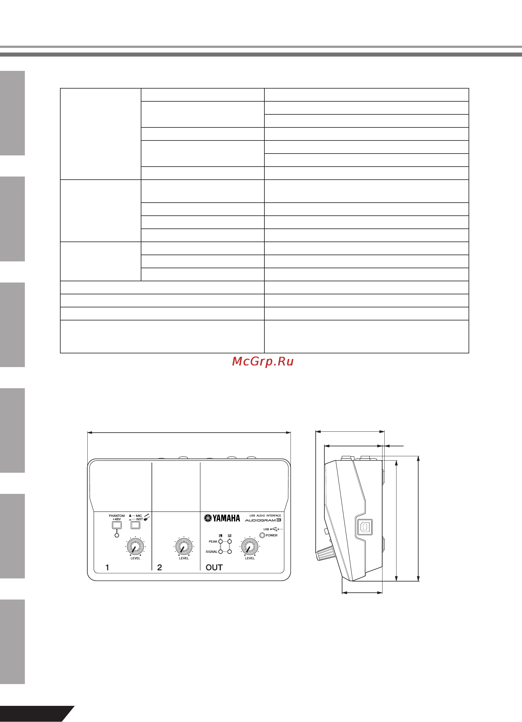 Yamaha AUDIOGRAM 3 [25/28] Specifications