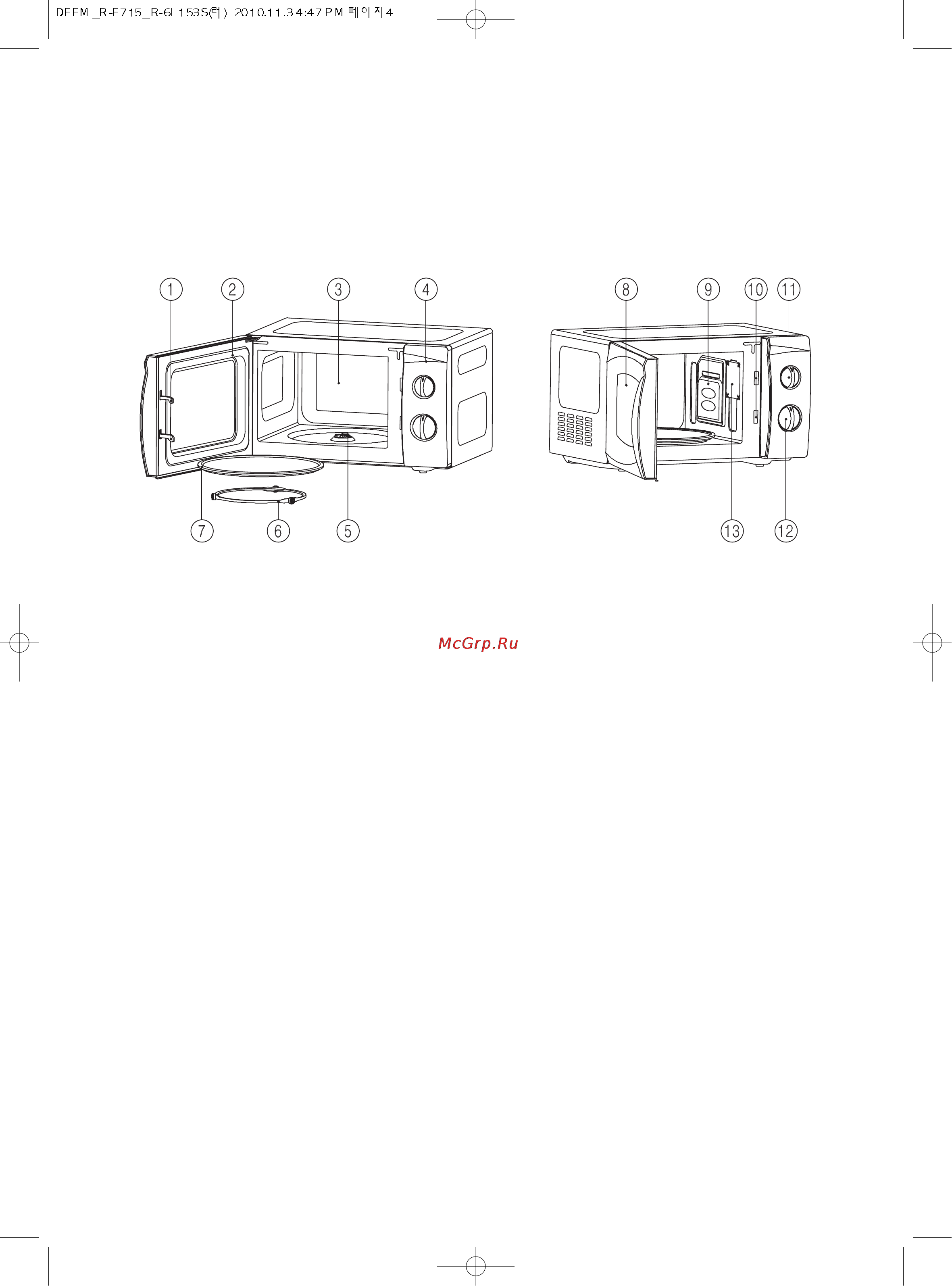 Daewoo Electronics KOR-E715 [5/27] Внешний вид и особенности печи