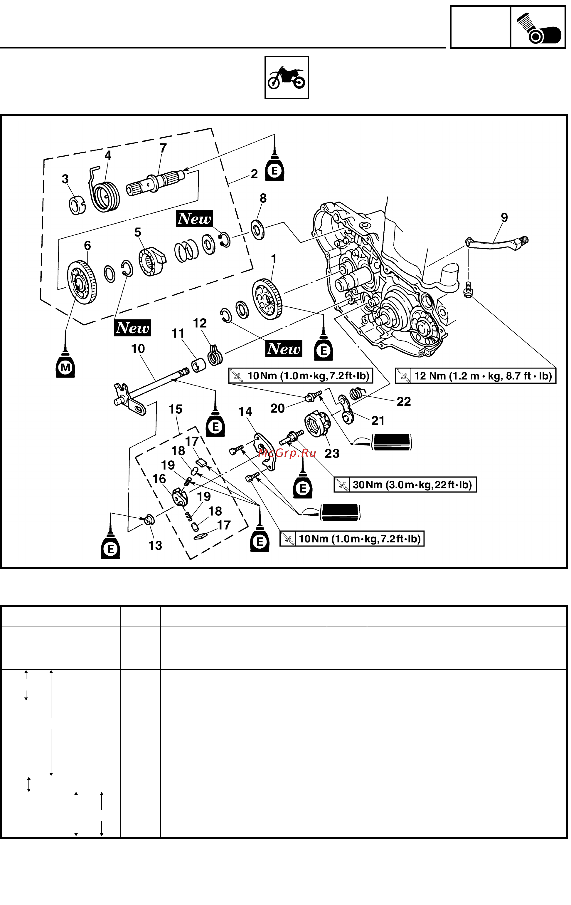Yamaha WR250F 2003 [175/304] Kick shaft and shift shaft