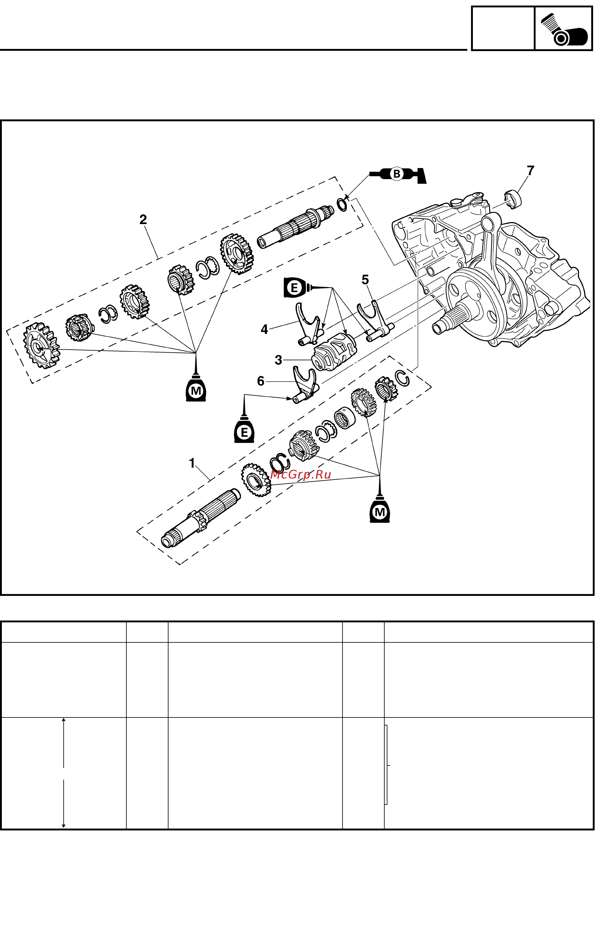 Yamaha WR250F 2003 [200/304] Transmission shift cam and shift fork