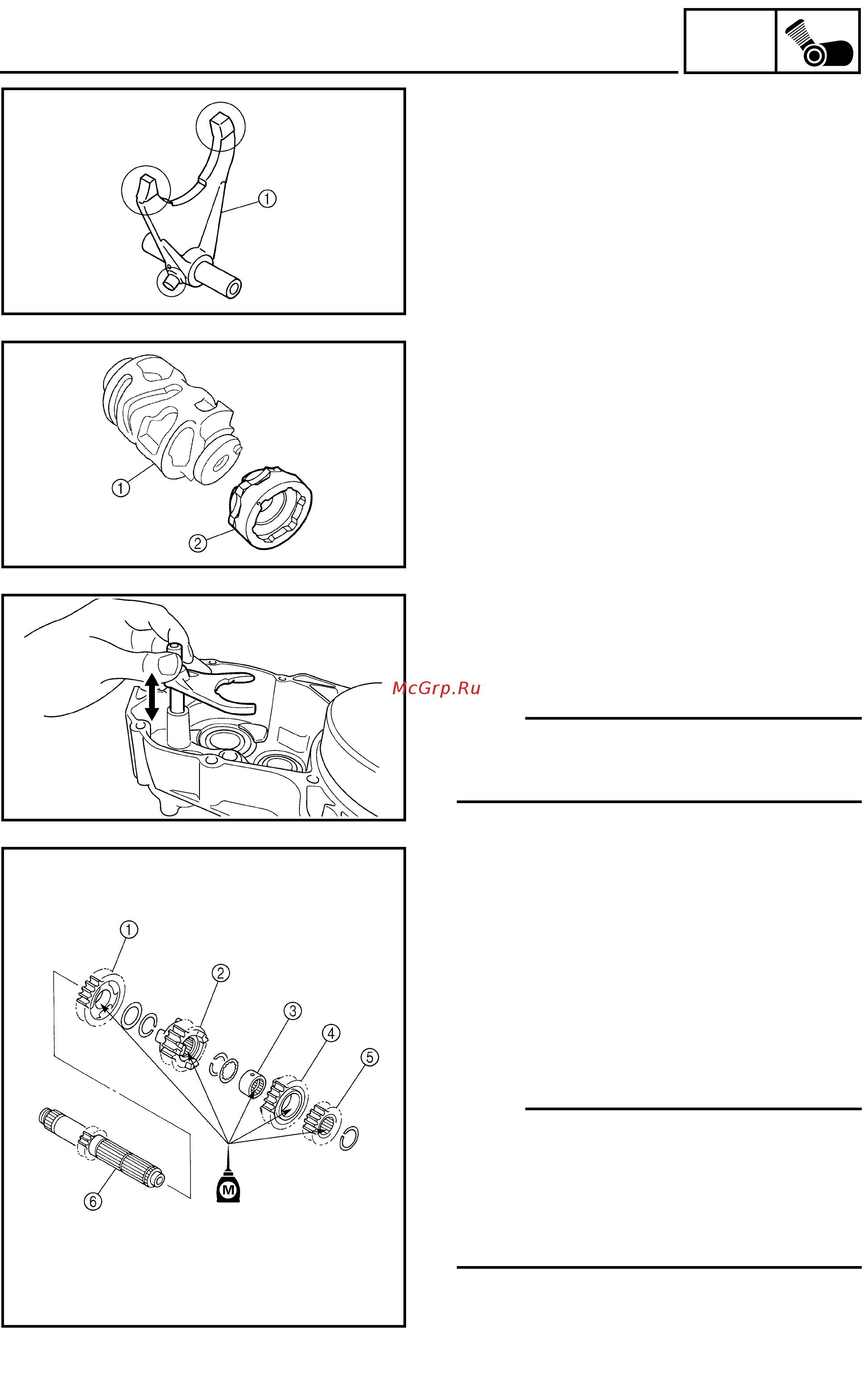Yamaha WR250F 2003 [202/304] Transmission shift cam and shift fork