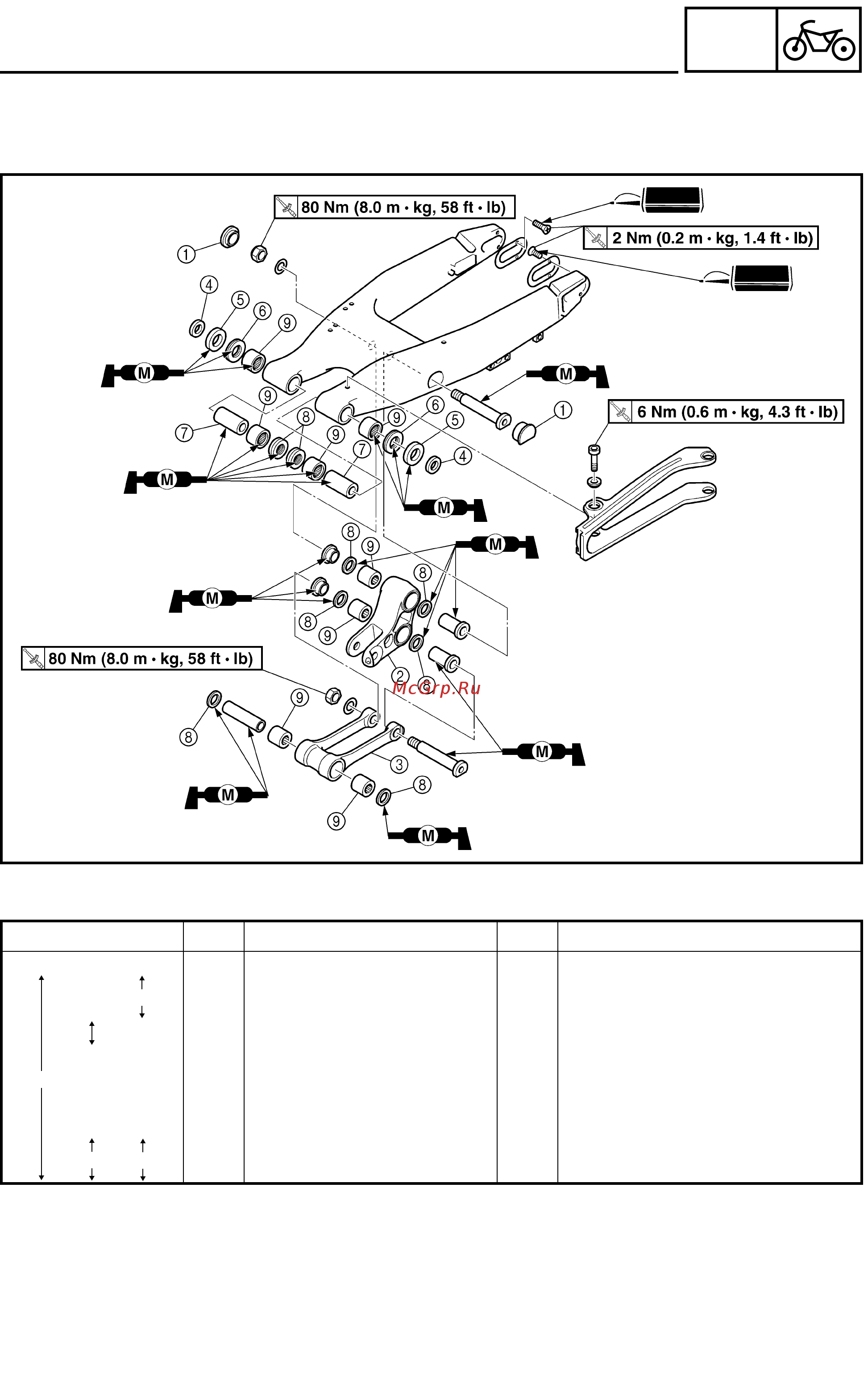 Yamaha WR250F 2003 [255/304] Swingarm
