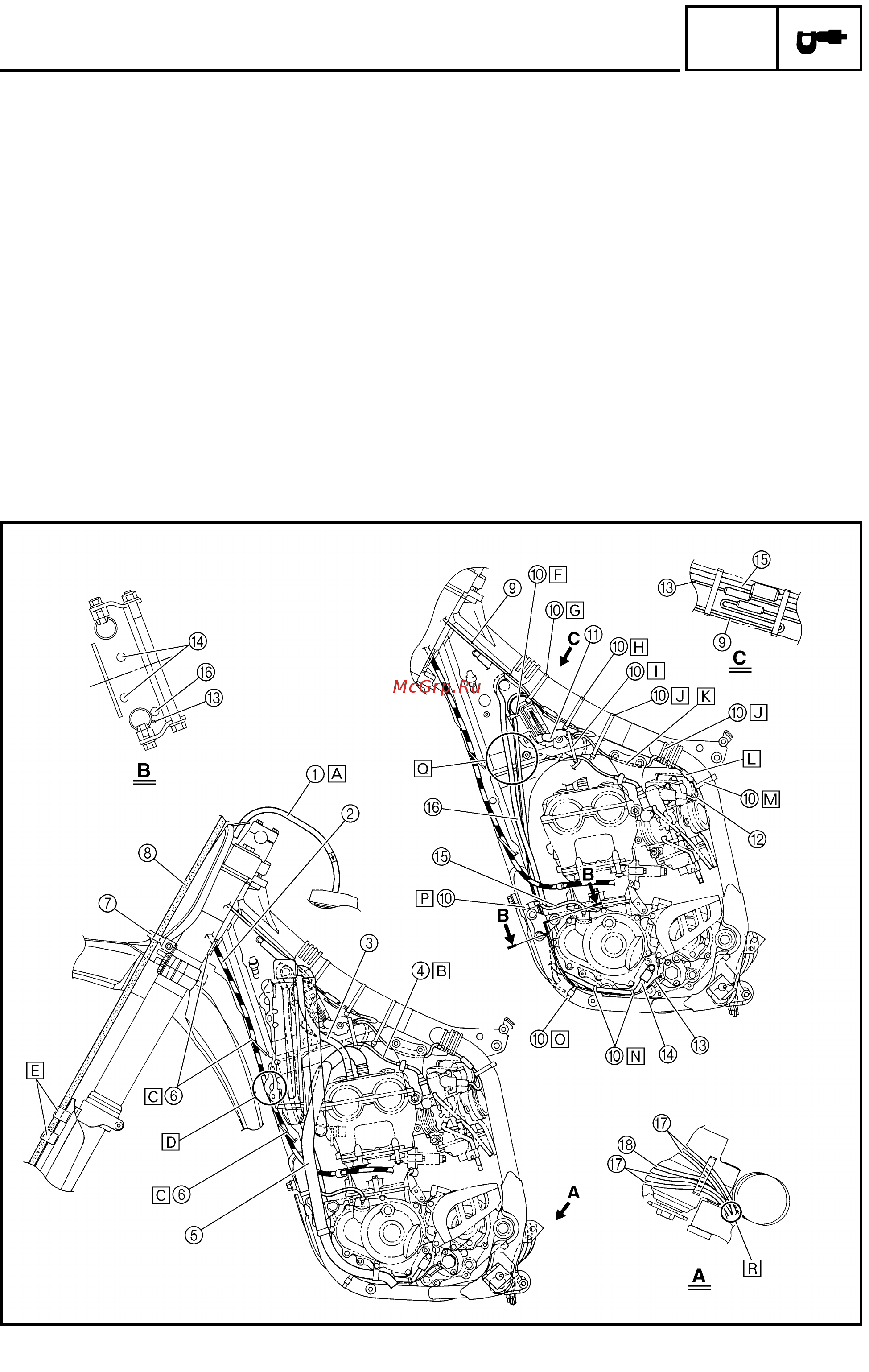 Yamaha WR250F 2003 [54/304] Cable routing diagram