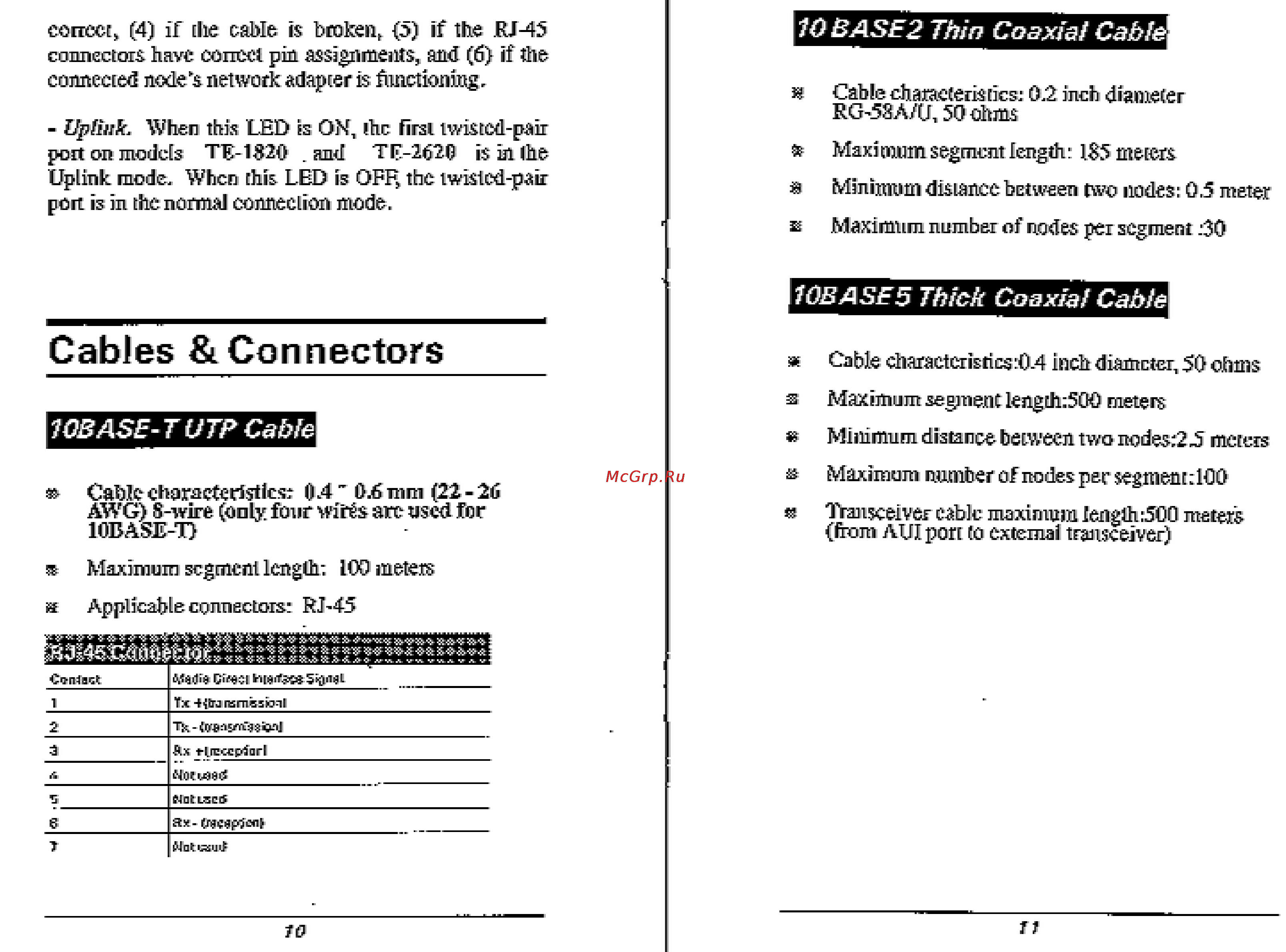 Trendnet TE-1820 [8/9] Cables connectors