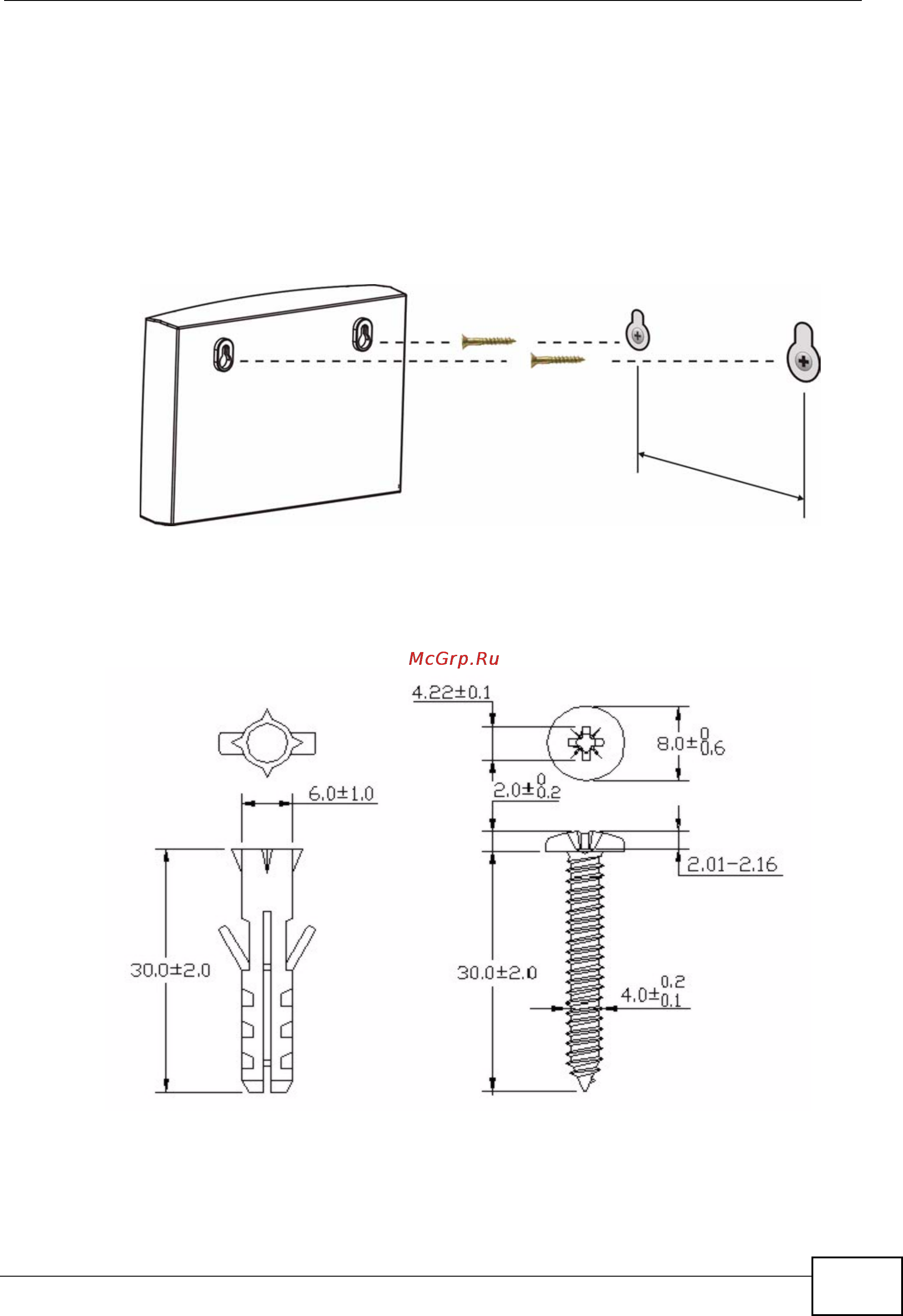 Zyxel V301-T1 [169/240] Figure 119 wall mounting example