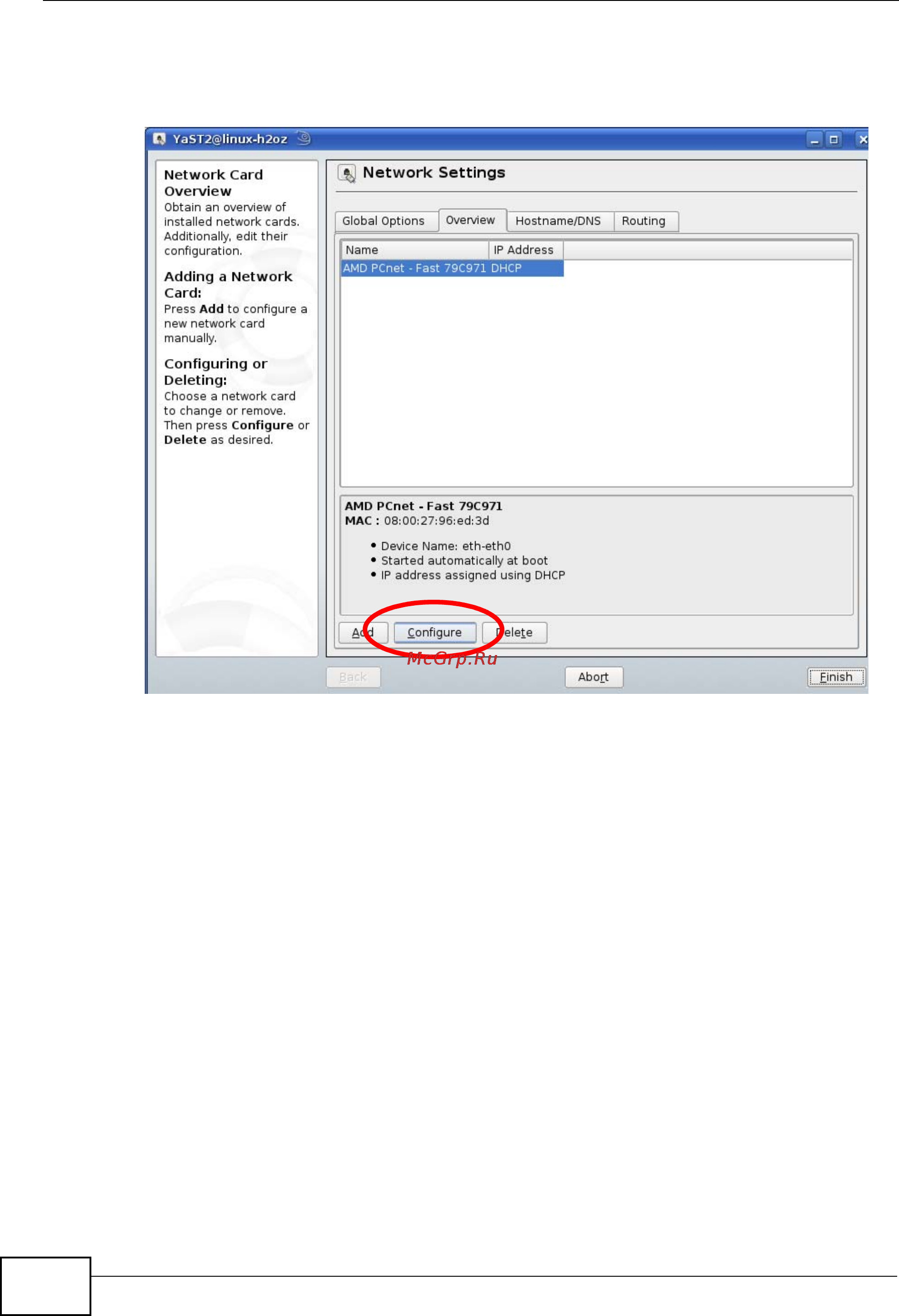 Zyxel V301-T1 [196/240] Figure 154 opensuse 10 network settings