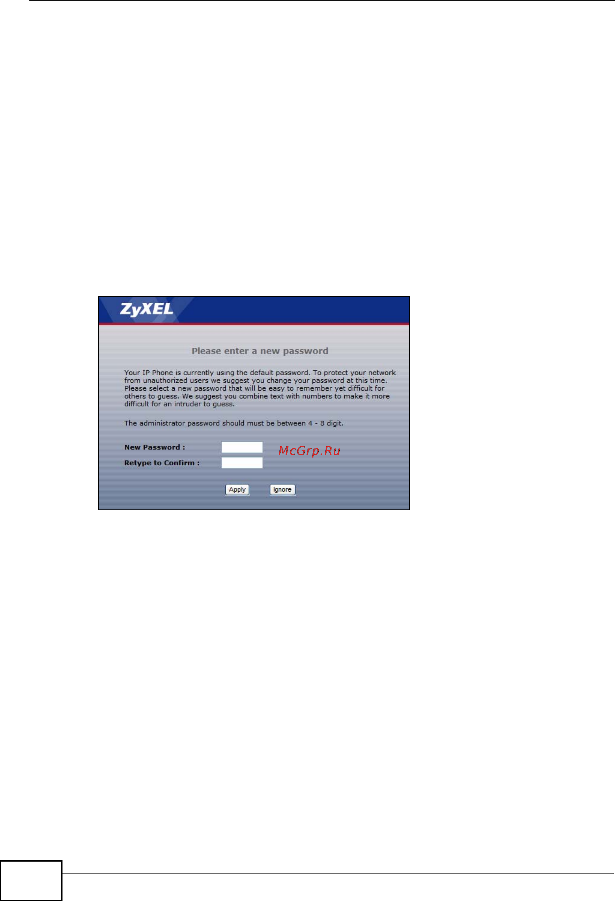 Zyxel V301-T1 [84/240] Figure 77 change password screen