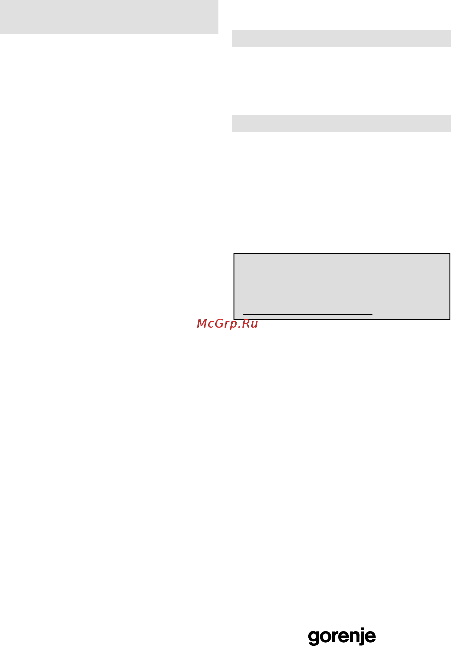 Gorenje MO20DGS [9/97] Garancija in servis