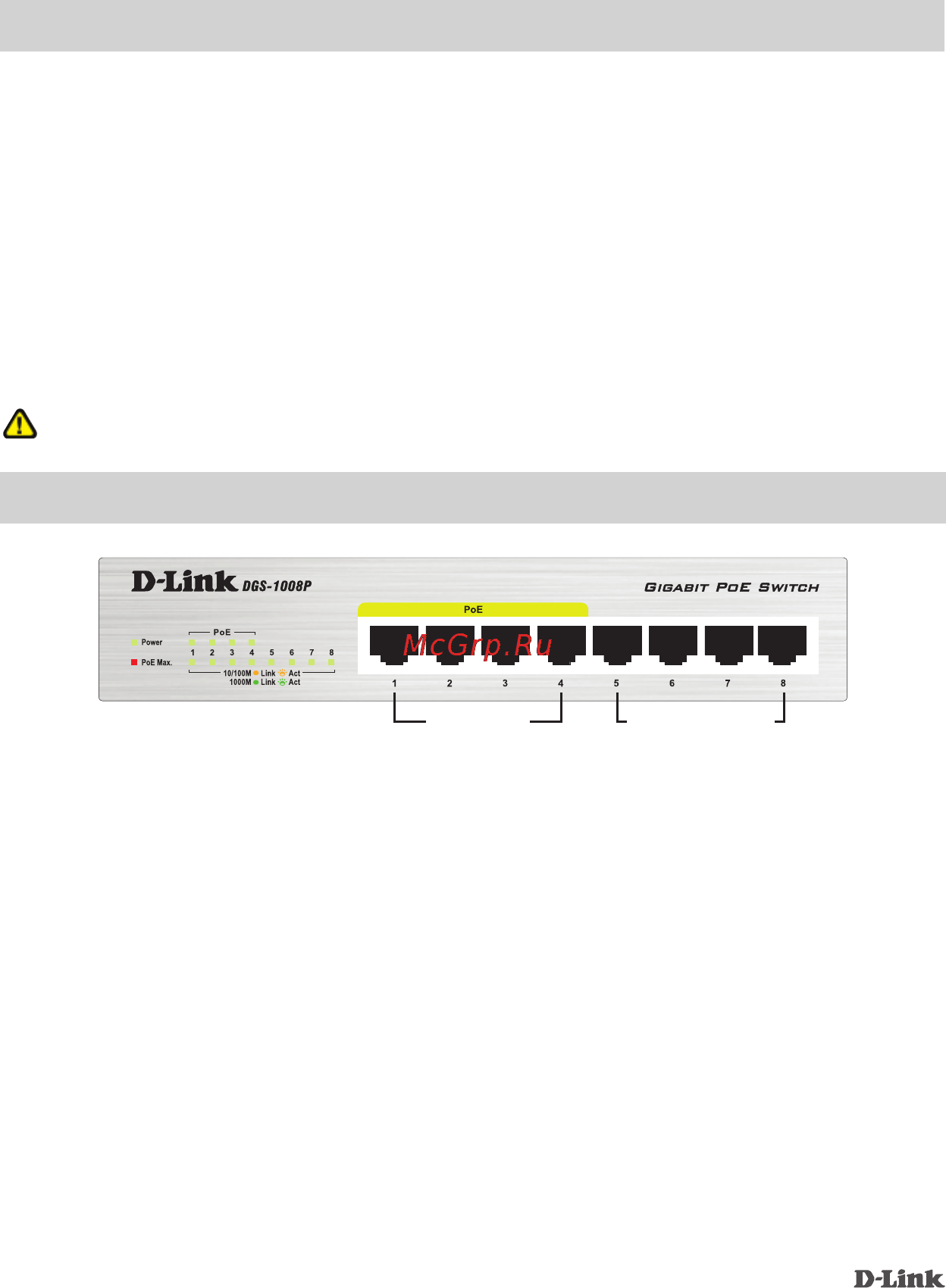D-Link DGS-1008P [3/6] B порты poe порты 1 4