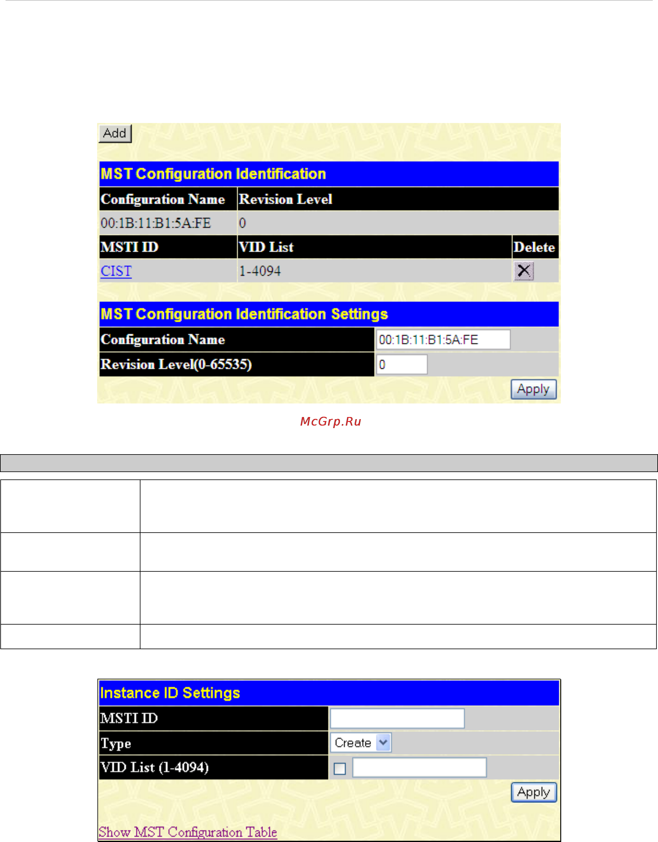 D-Link DES-1228/ME [109/267] Mst configuration identification