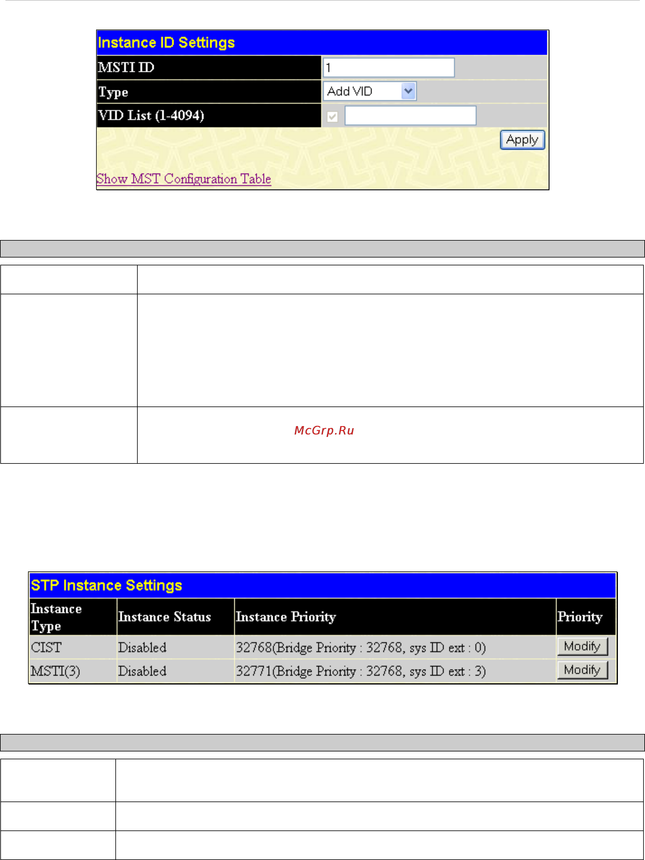 D-Link DES-1228/ME [111/267] Stp instance settings