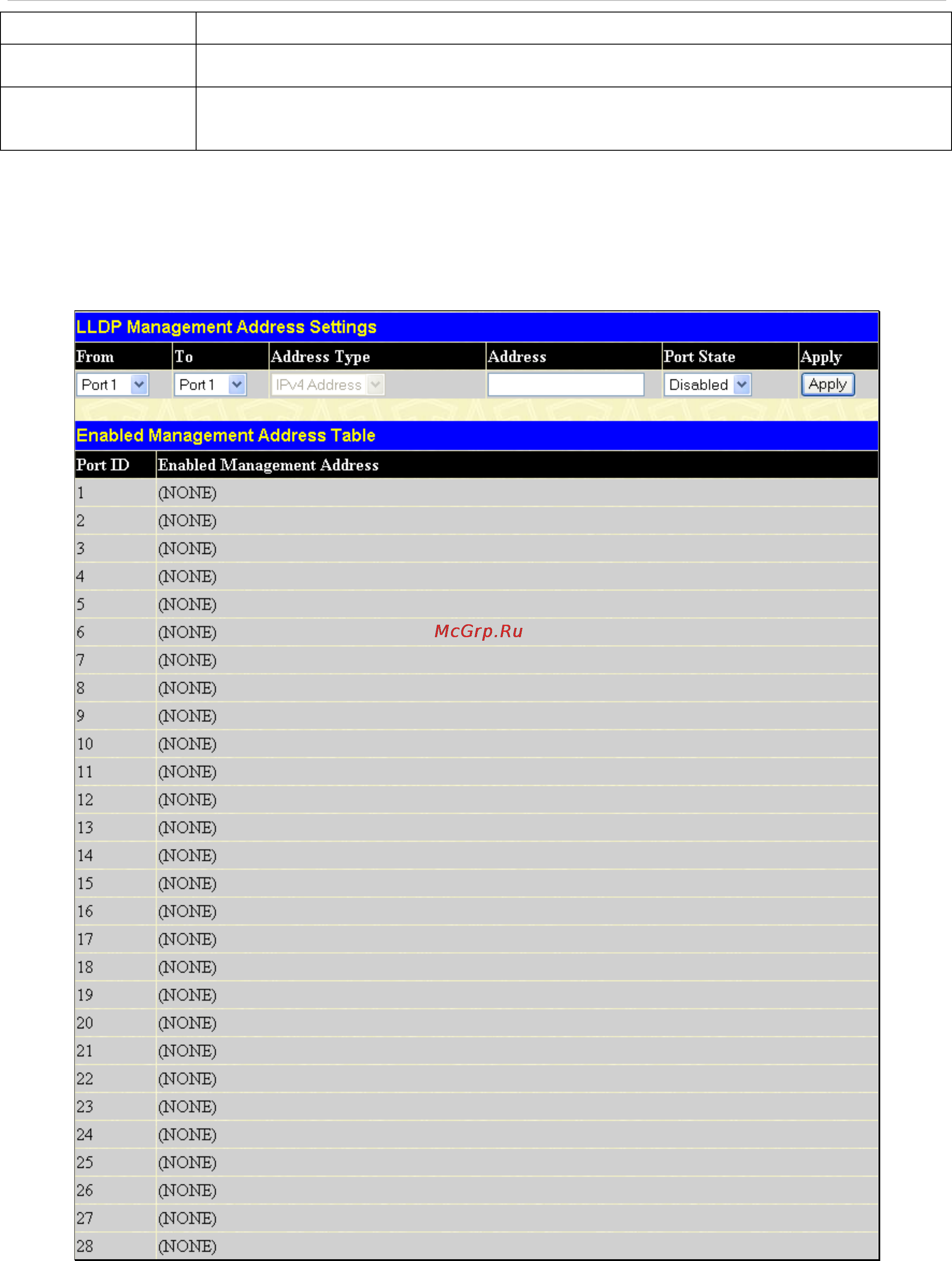 D-Link DES-1228/ME [122/267] Lldp management address settings