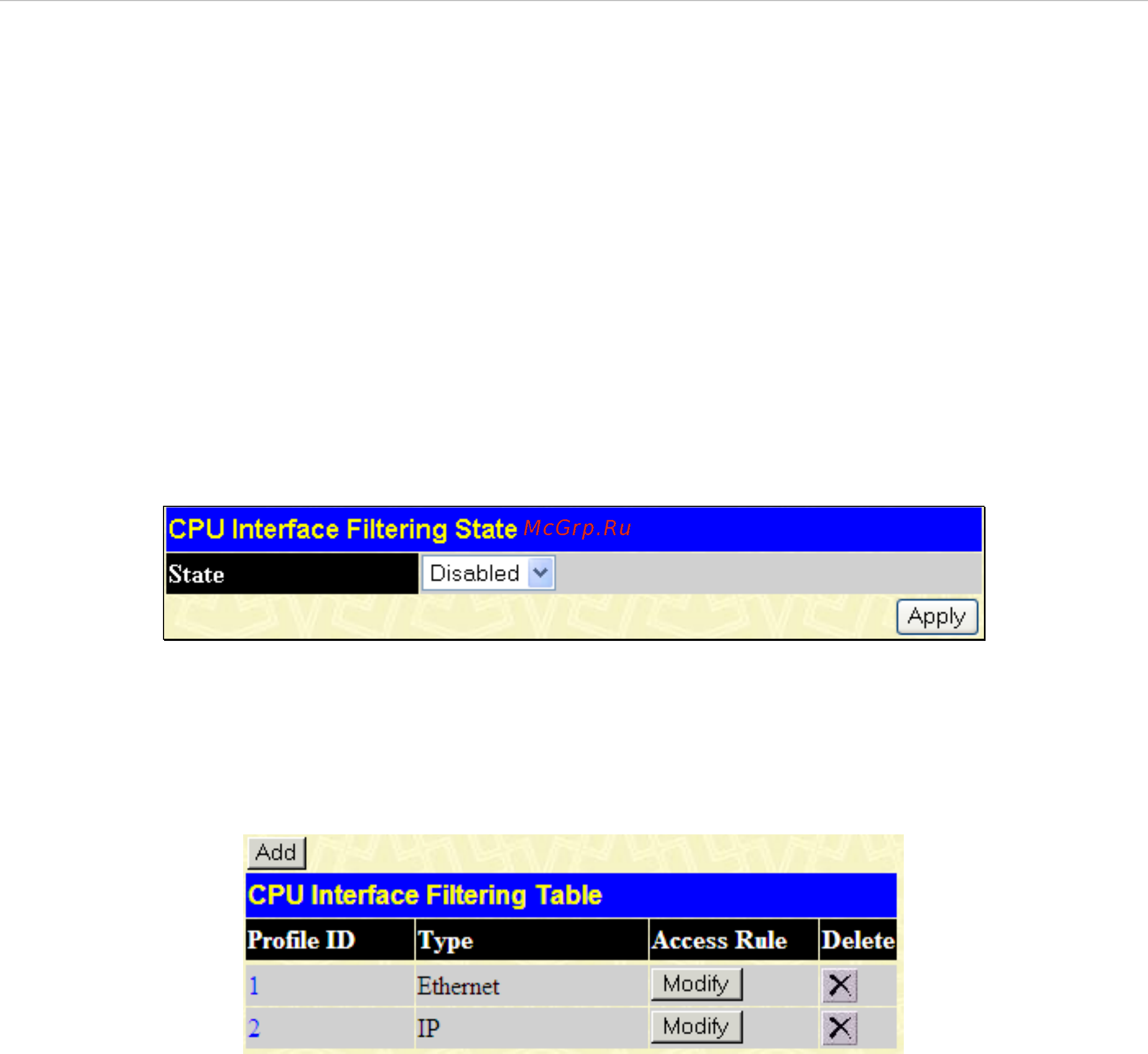 D-Link DES-1228/ME [148/267] Cpu interface filtering