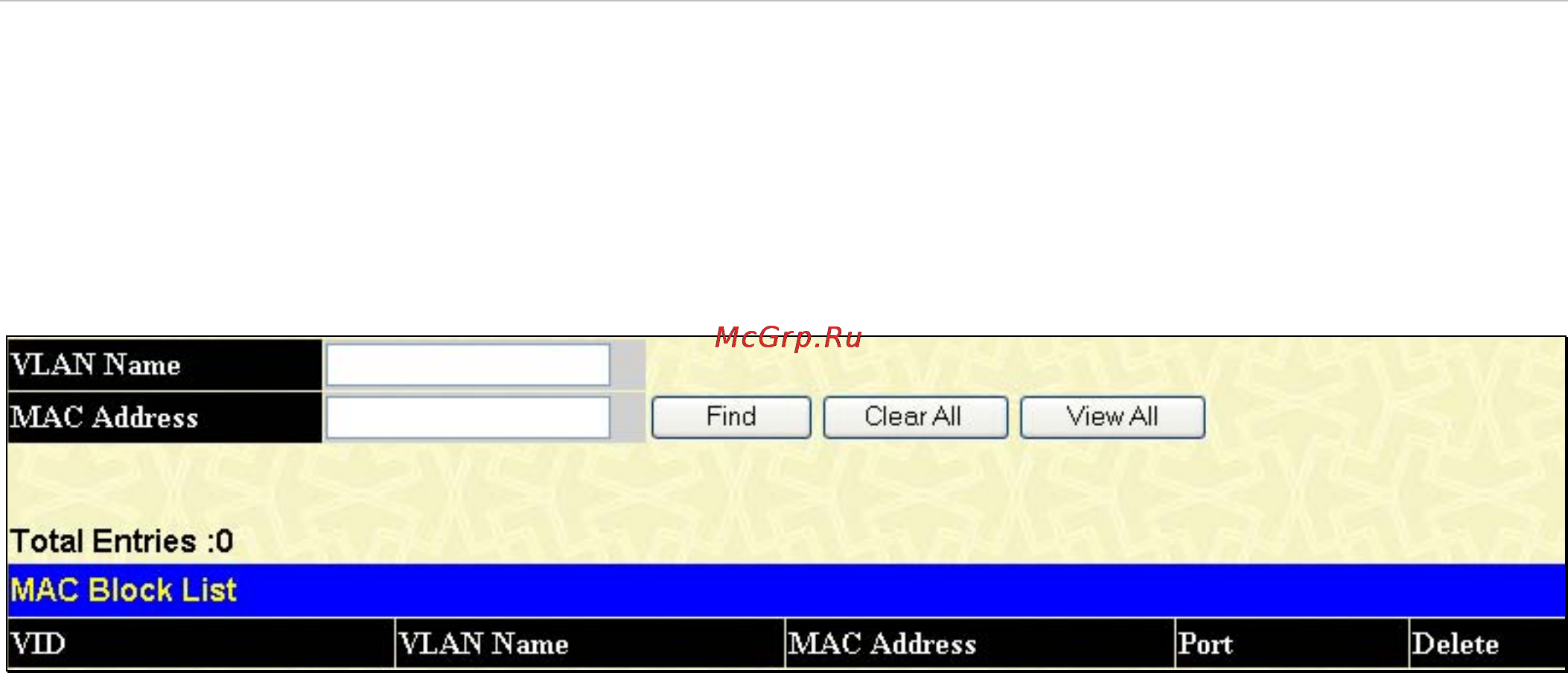 D-Link DES-1228/ME [165/267] Mac block list