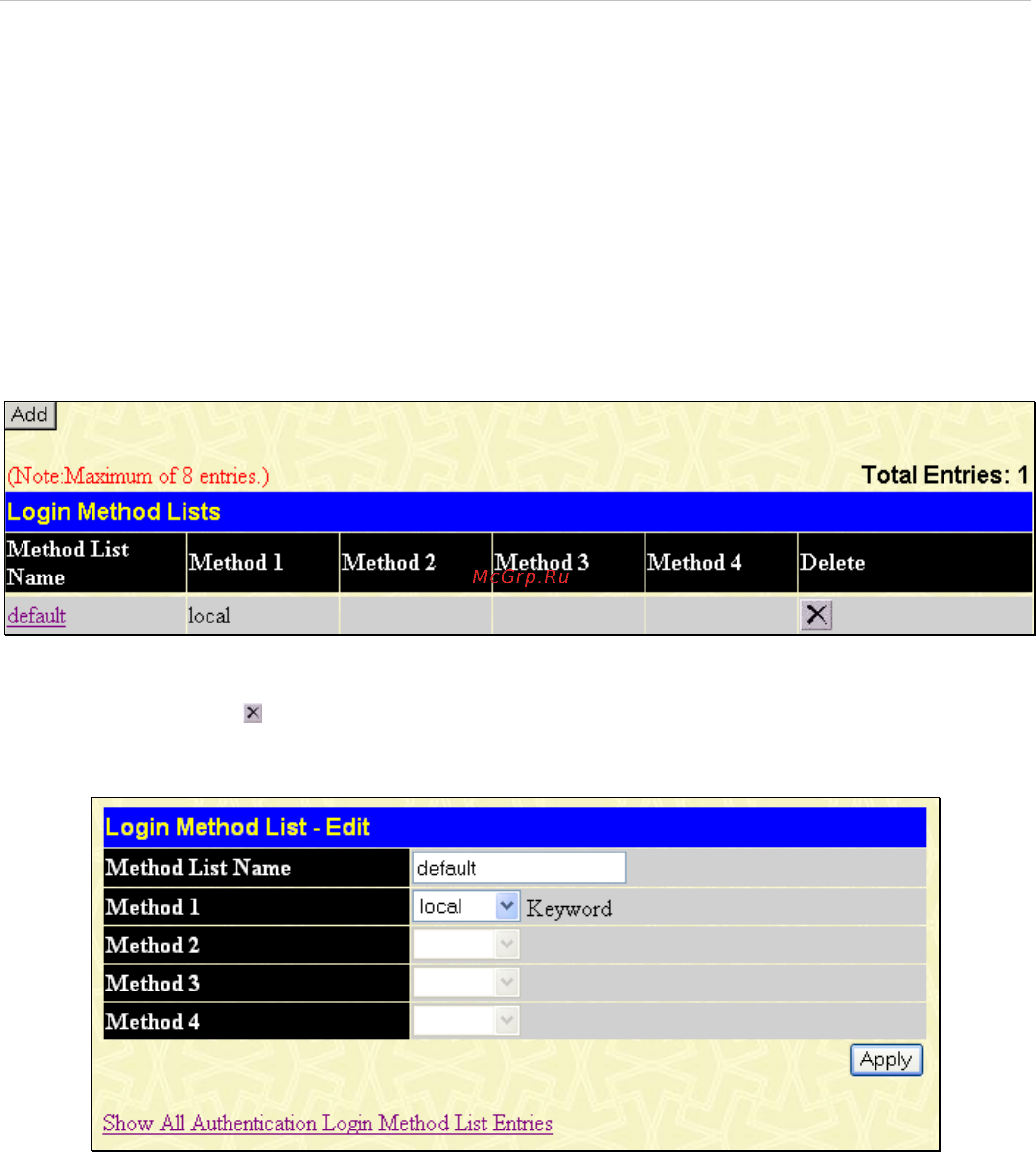 D-Link DES-1228/ME [191/267] Login method lists