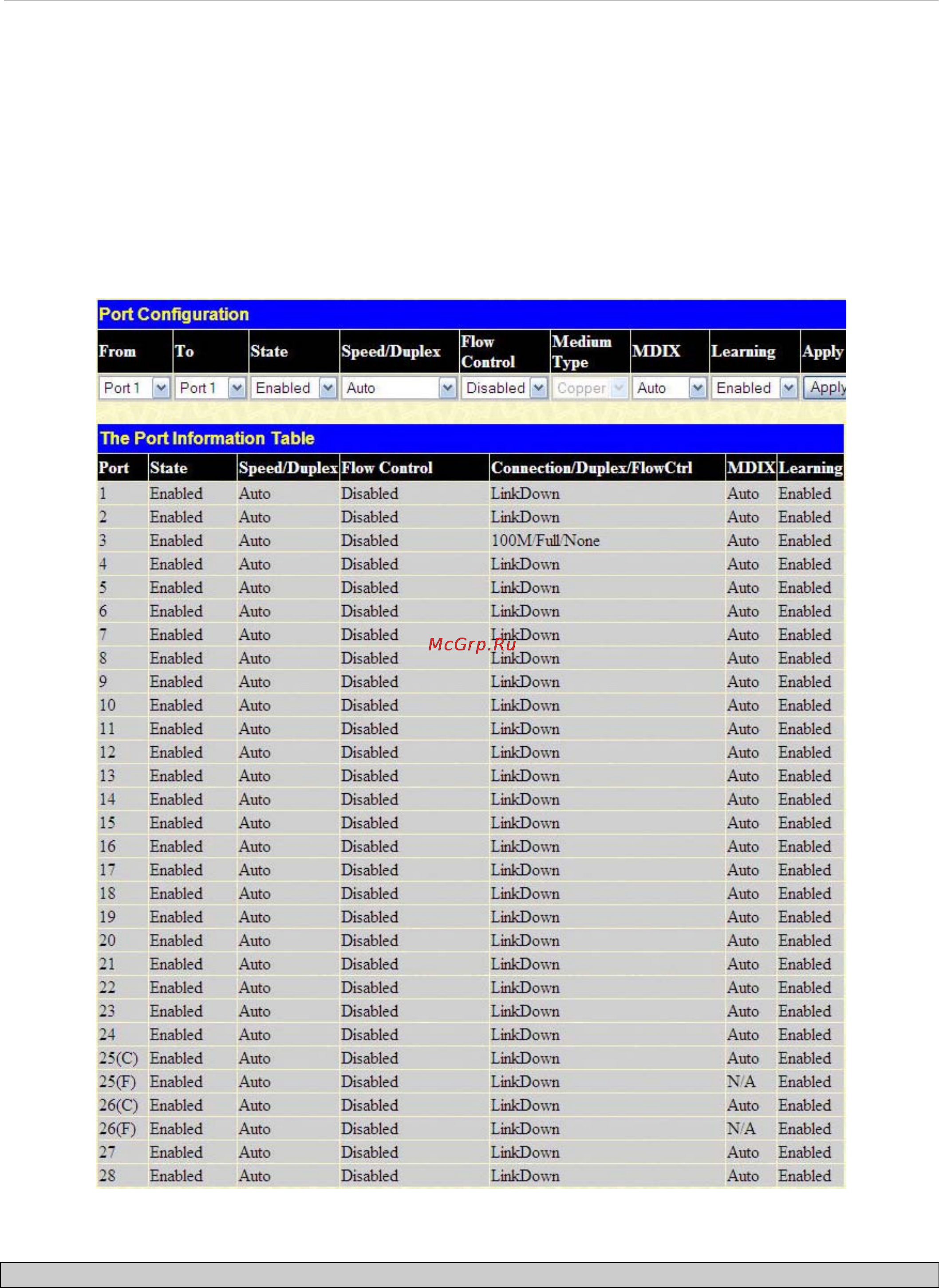 D-Link DES-1228/ME [41/267] Port settings